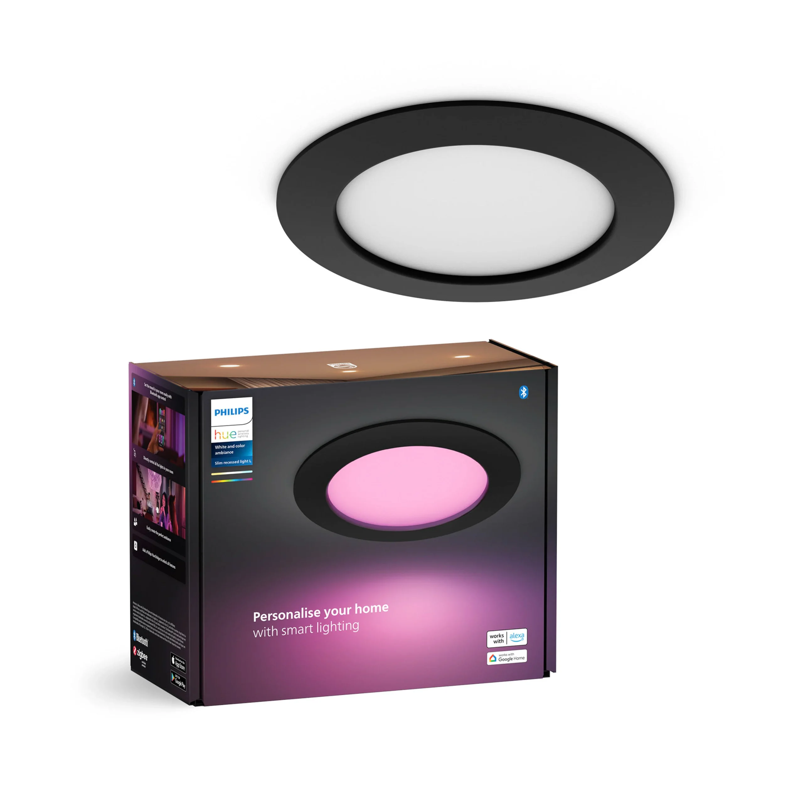 Philips Hue White and Color Ambiance Empotrable slim recessed light negro RGBW 8720169