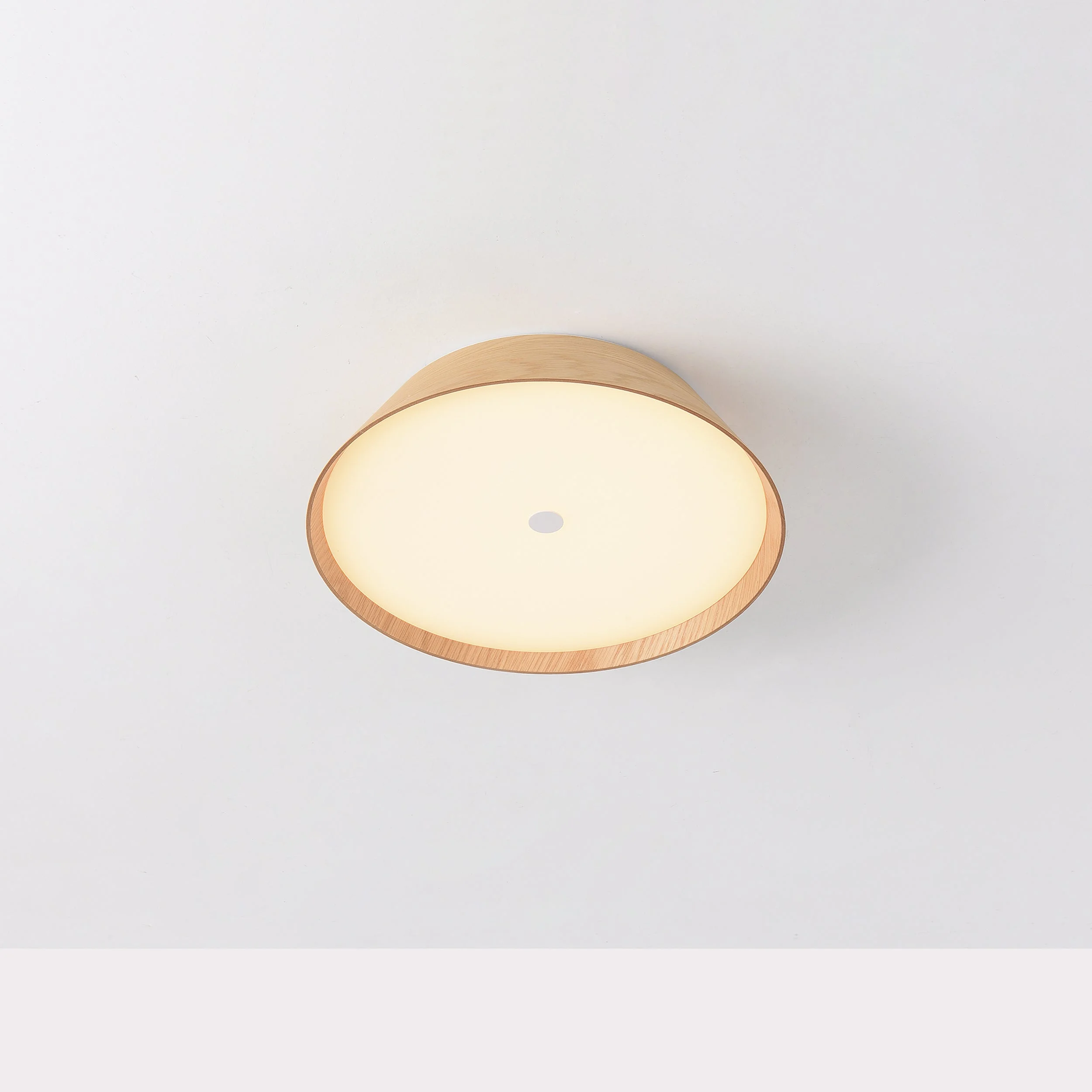 Plafón de techo ACB Cora Madera Haya y Blanco Texturado Ø33cm P4015070OAK