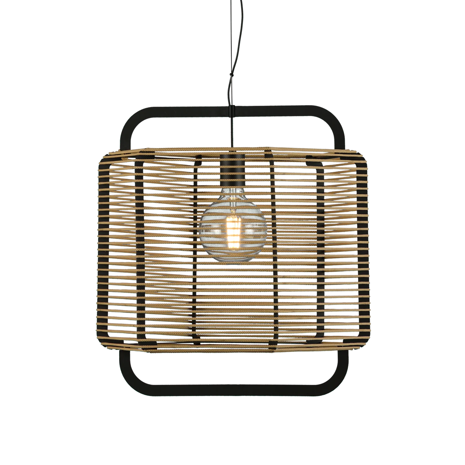 ACB Corda Lámpara de techo colgante LED Negro Arena E27 15W C39015NAR