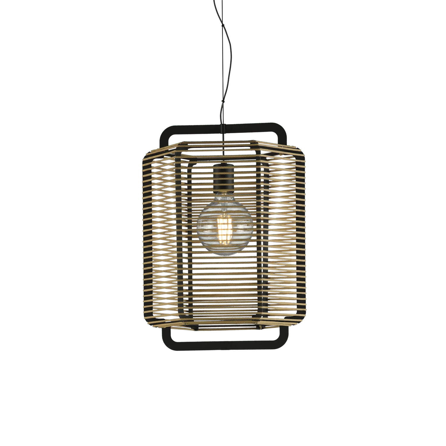 ACB Corda Lámpara de techo colgante LED Negro Arena E27 15W C39013NAR