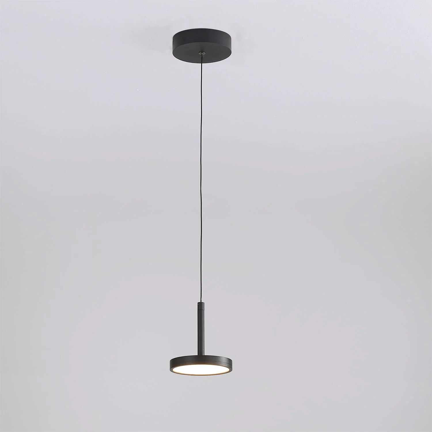 Lámpara de techo colgante ACB Corvus negro texturado Ø20cm C3945102N