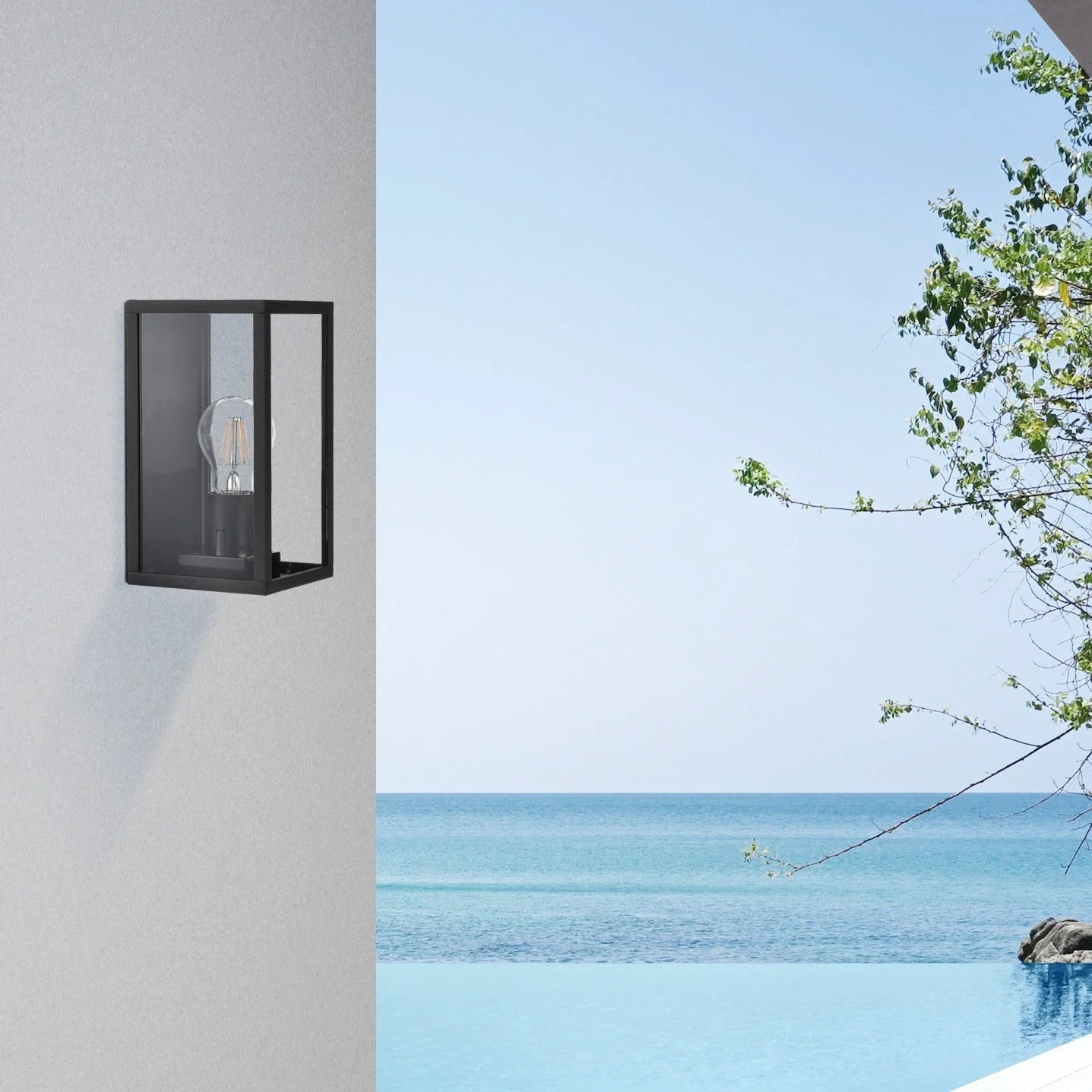 ACB Cube Aplique LED E27 15W IP54 antracita texturado A20391GR