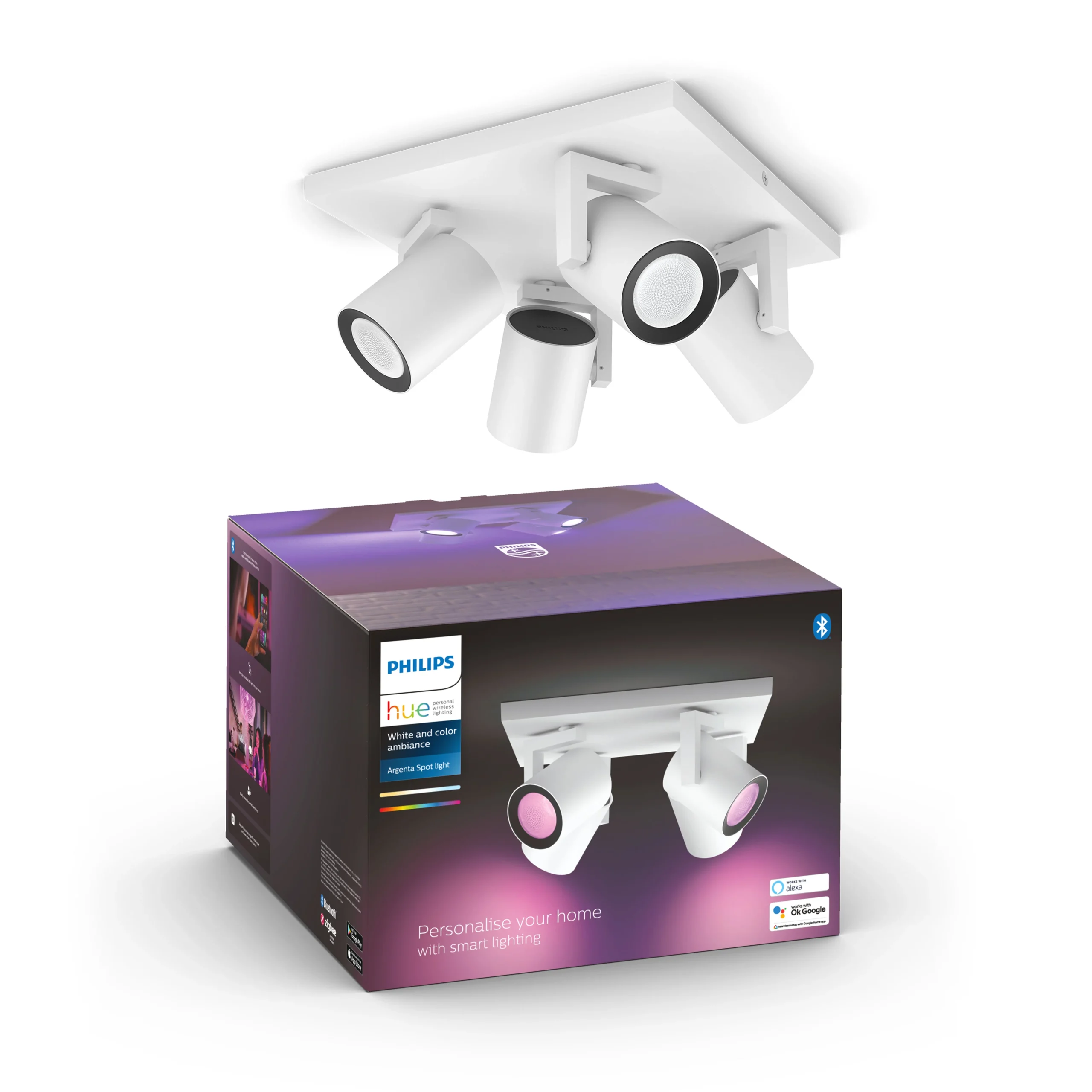 Philips Hue White and Color Ambiance Foco Argenta blanco RGBW 4,2W 1600lm 87201