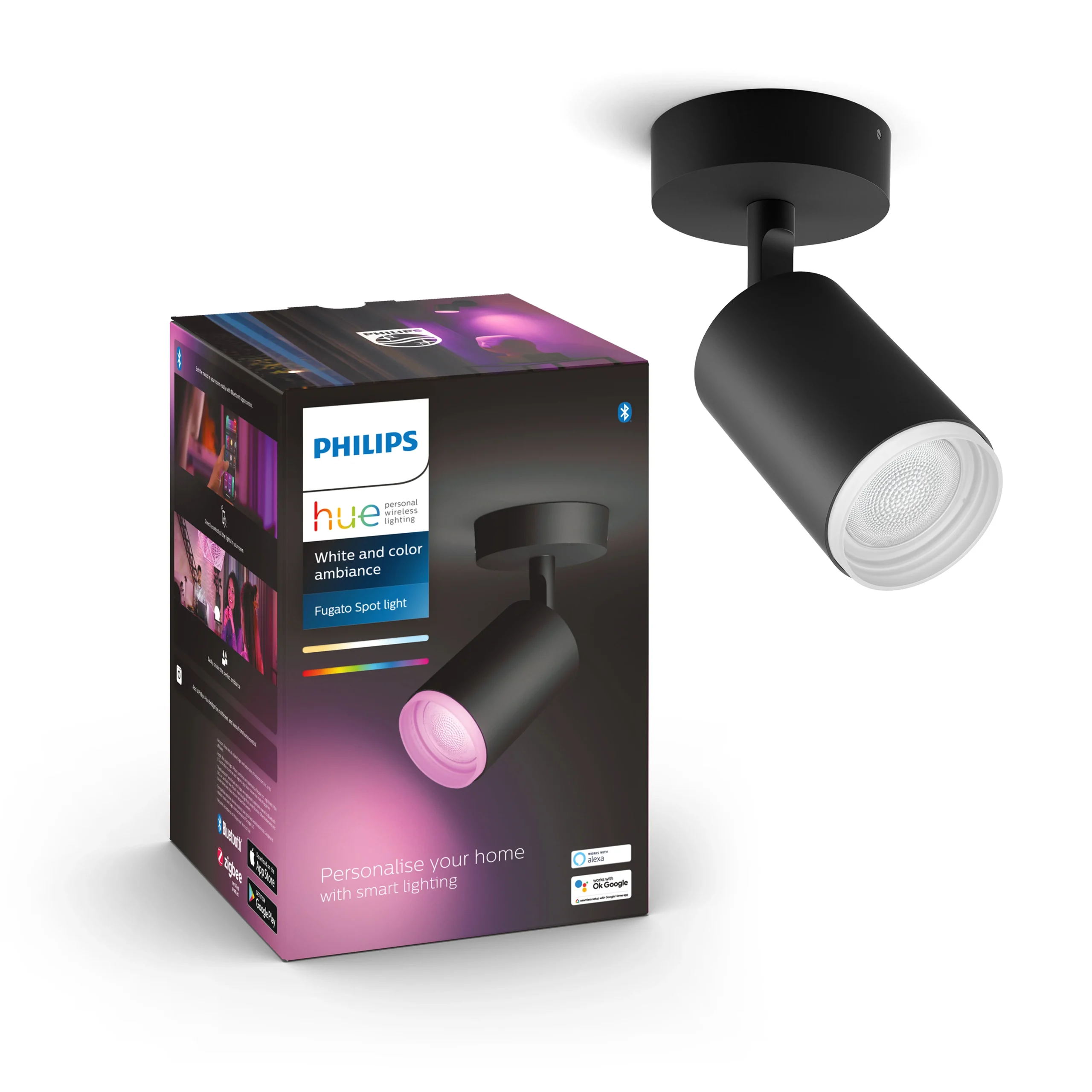 Philips Hue White and Color Ambiance Foco Fugato negro RGBW 4,2W 400lm 87201
