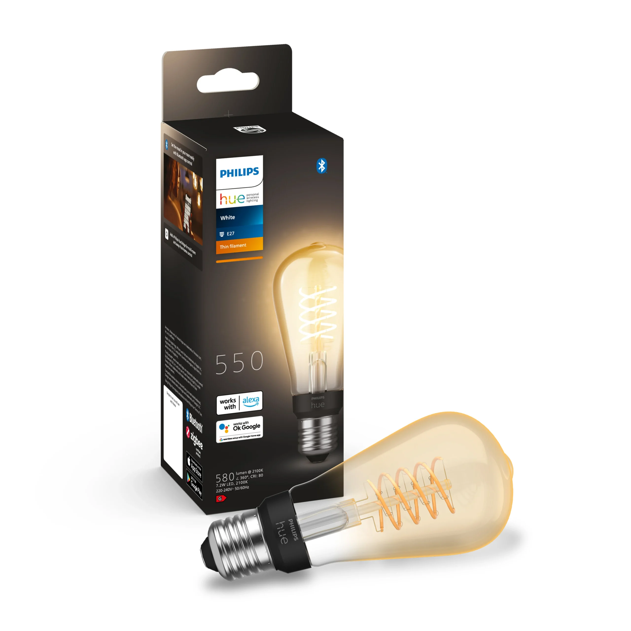 Philips Hue White Bombilla ámbar White E27 7W 871951434298900 550lm