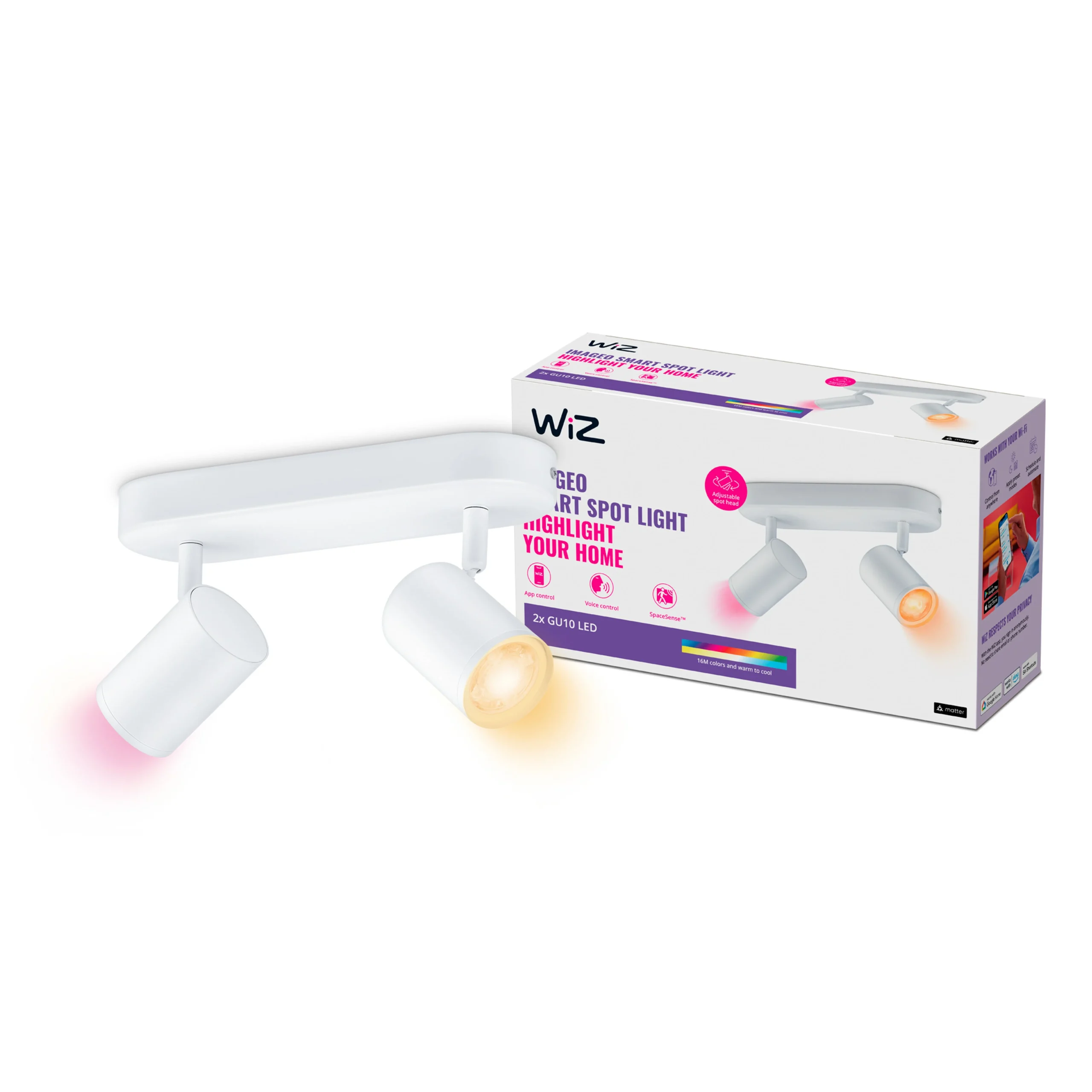 WiZ White and Color Ambiance Foco Imageo 5W 690lm