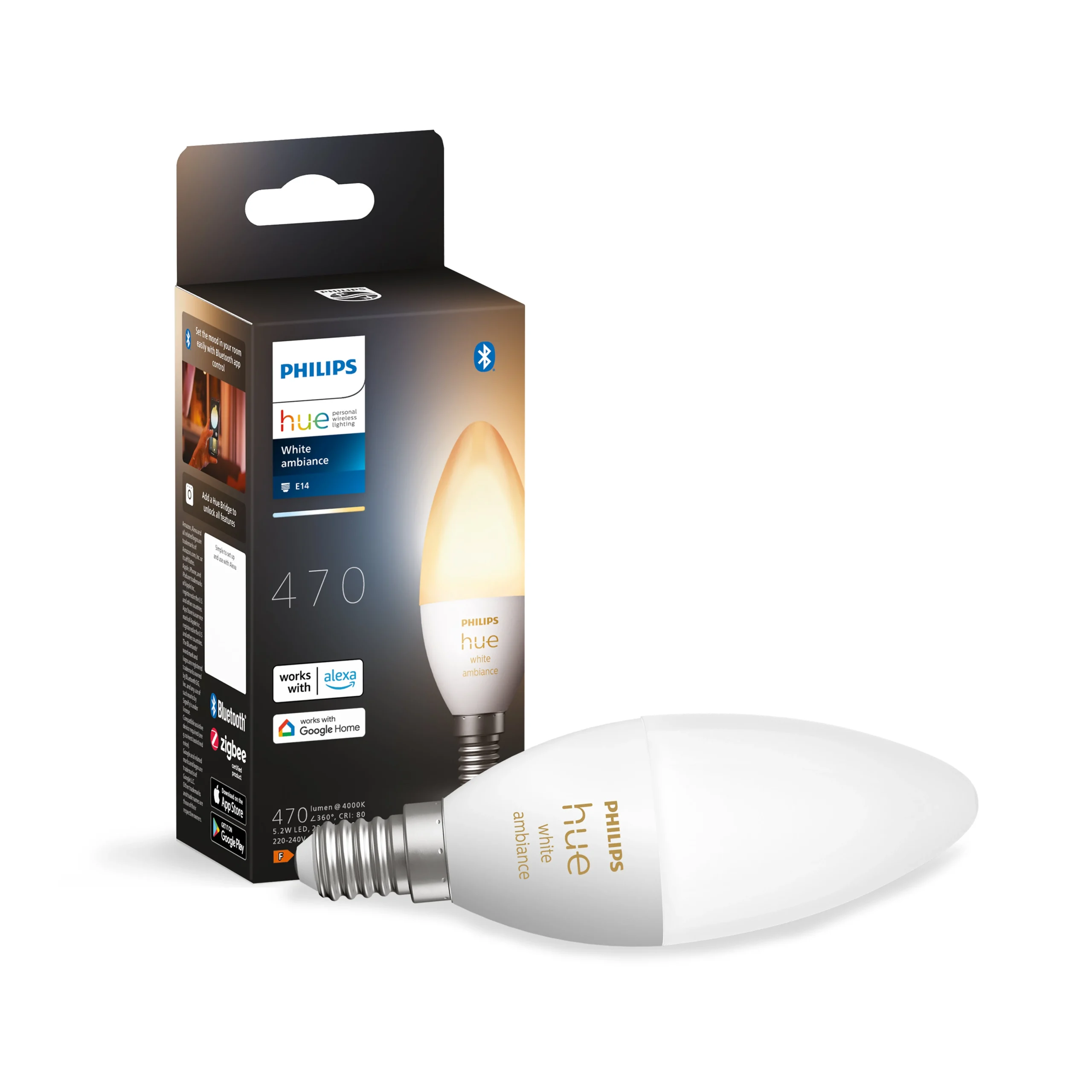 Philips Hue Bombilla White Ambiance E14 5W 871951435665800 470lm