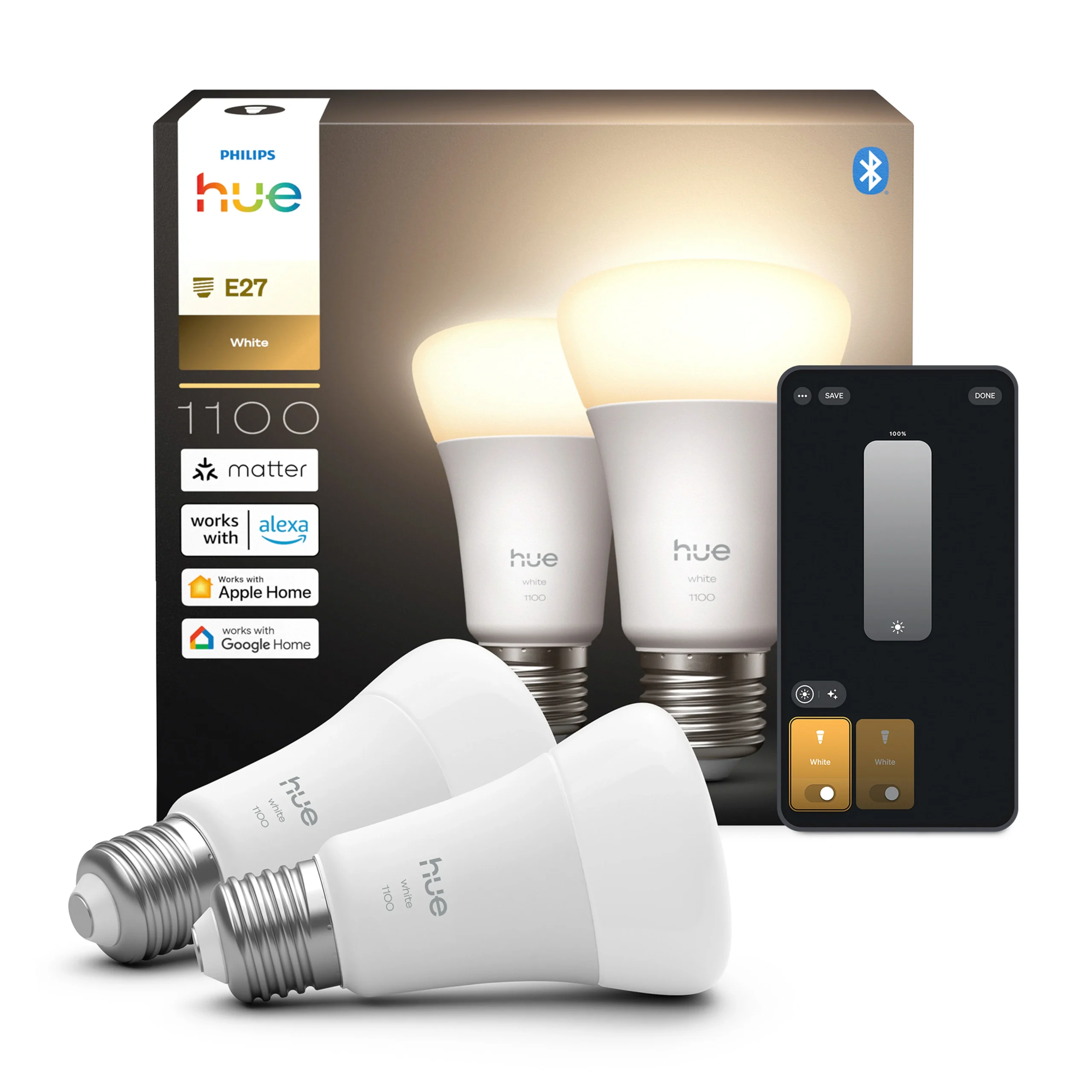Philips Hue White Bombilla 2 luces White 9,5W 1100lm 87201