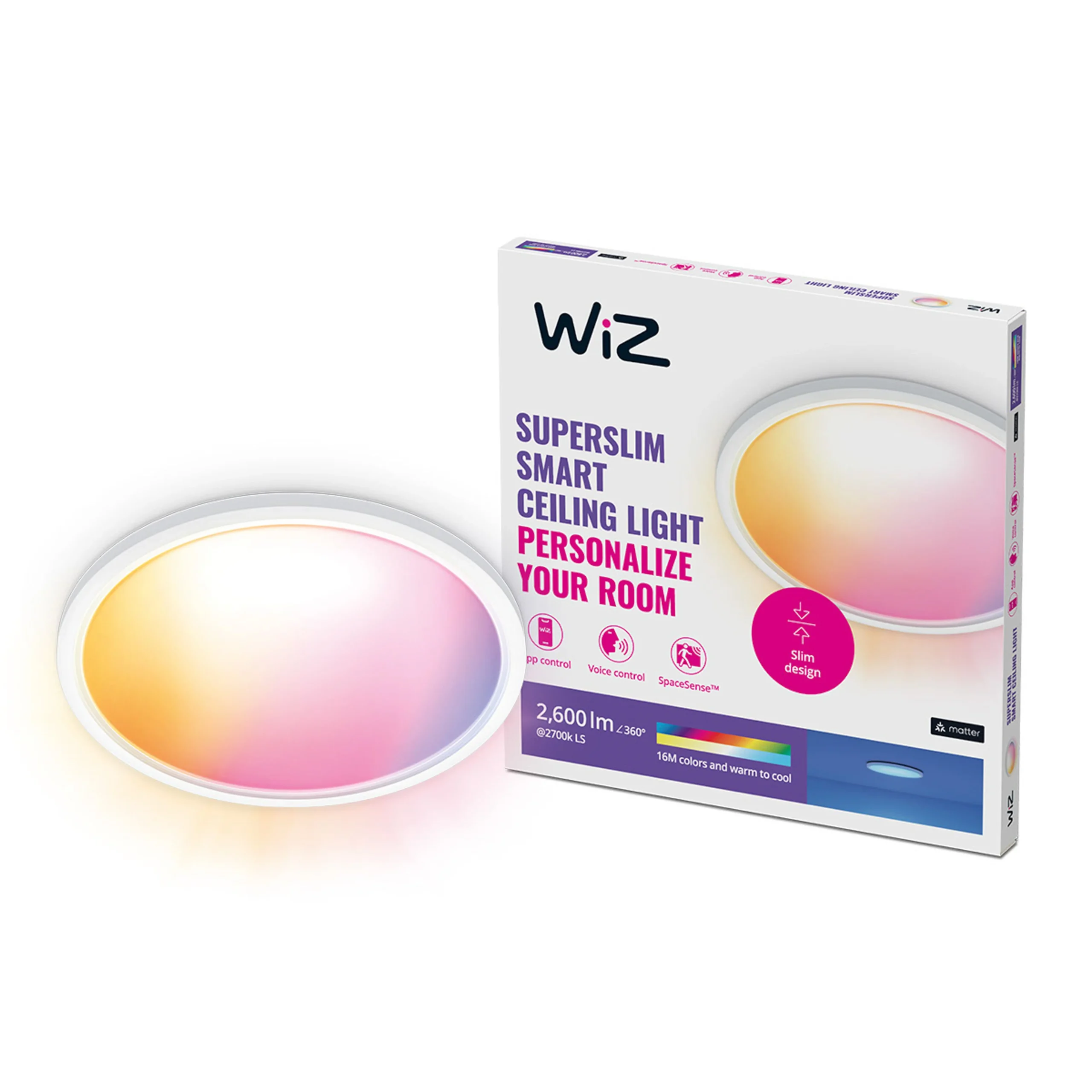 WiZ Plafón SuperSlim 22W 2600lm 87201