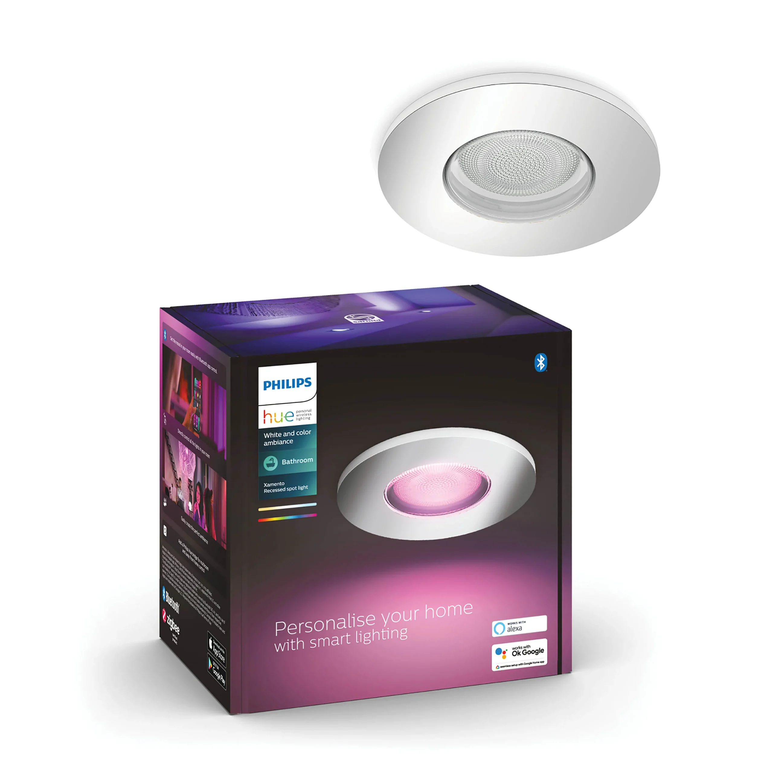 Philips Hue White and Color Ambiance Empotrable Xamento plata RGBW 6W IP44 8719514