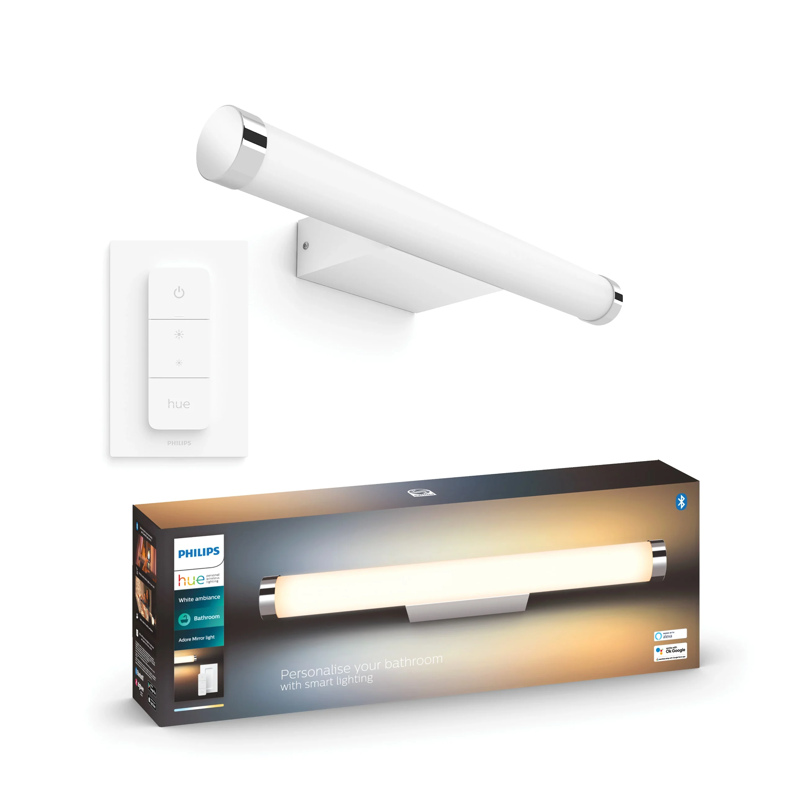 Philips Hue Aplique de pared Adore blanco White Ambiance 9W IP44 990lm