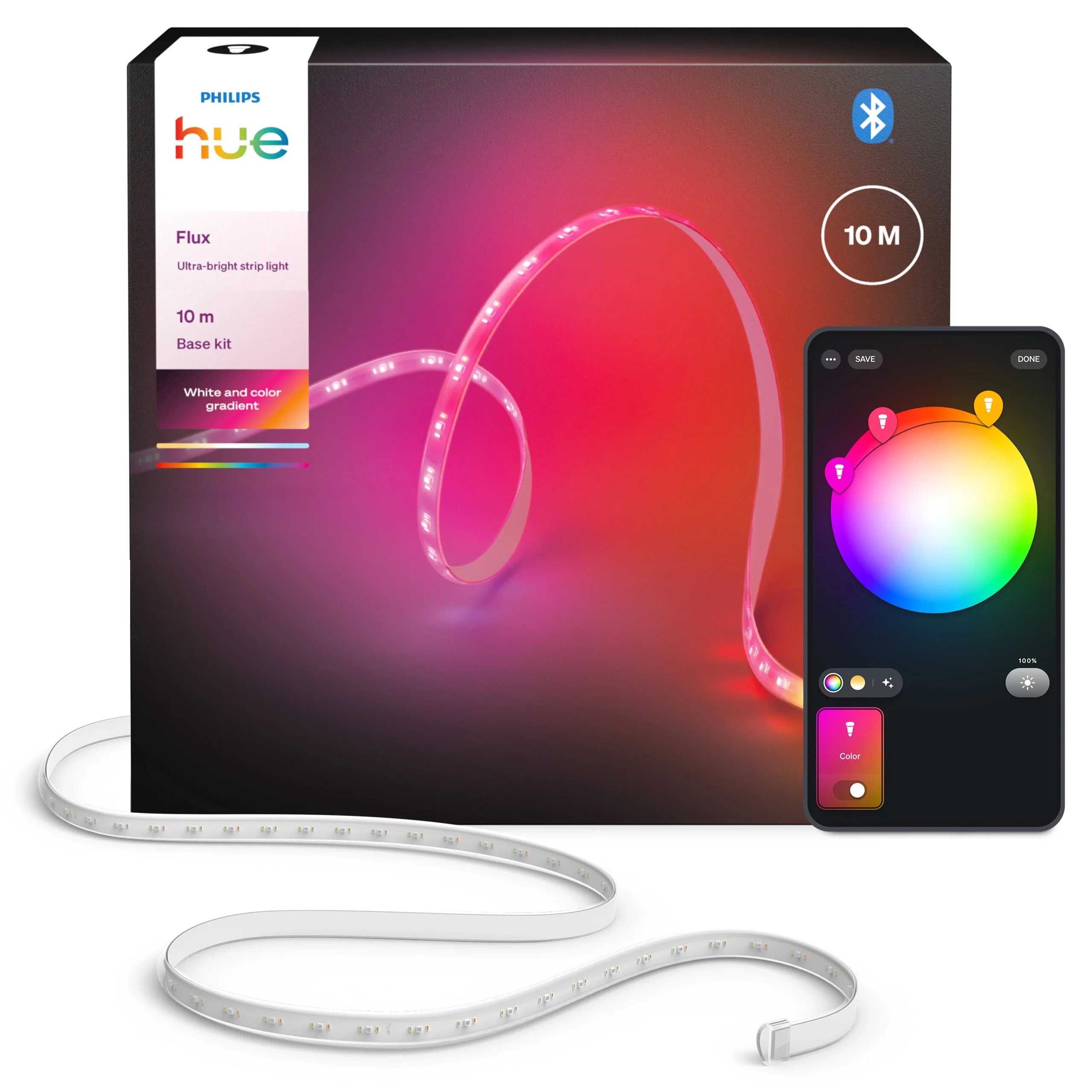Philips Hue White and Color Ambiance Tira LED flux ledstrip blanco RGBW 60W 87211