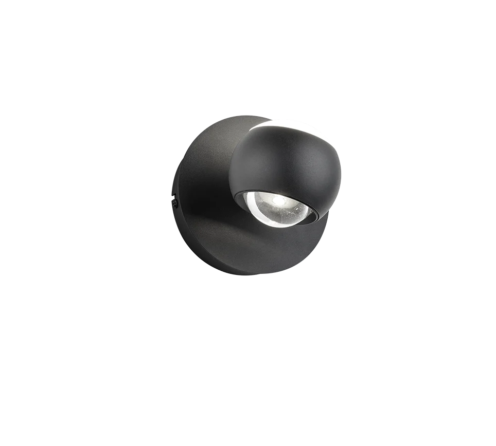 Aplique de pared Trio Cannon negro 40W LED 24441132