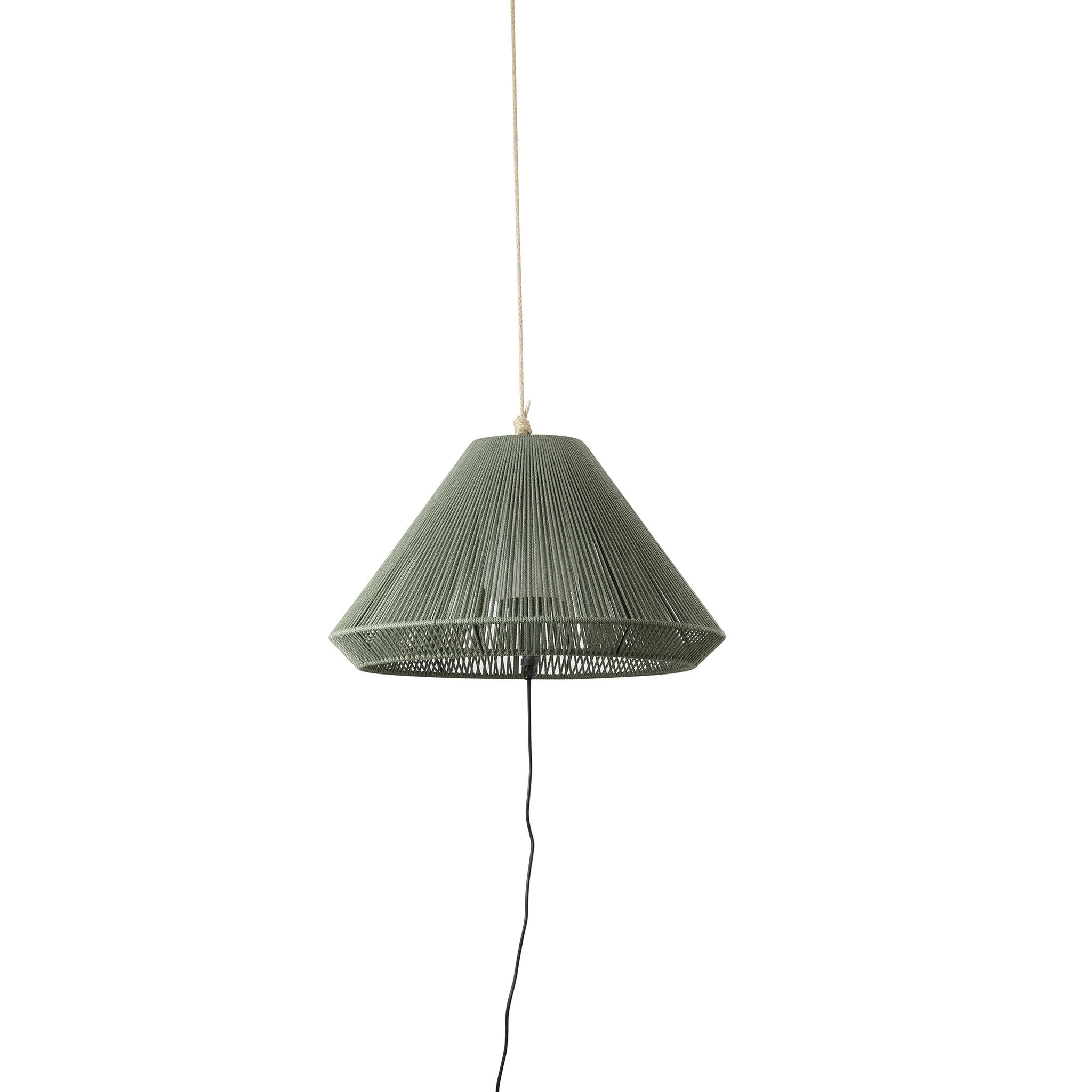 Lámpara colgante de exterior Faro Saigon 72cm E27 LED verde IP65 opal out 71584-11