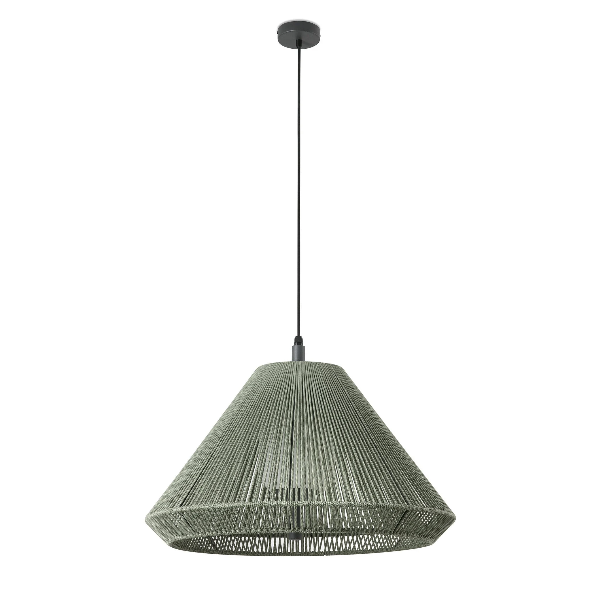 Lámpara colgante de exterior Faro Saigon 68cm E27 LED verde IP65 opal out 71579C-11