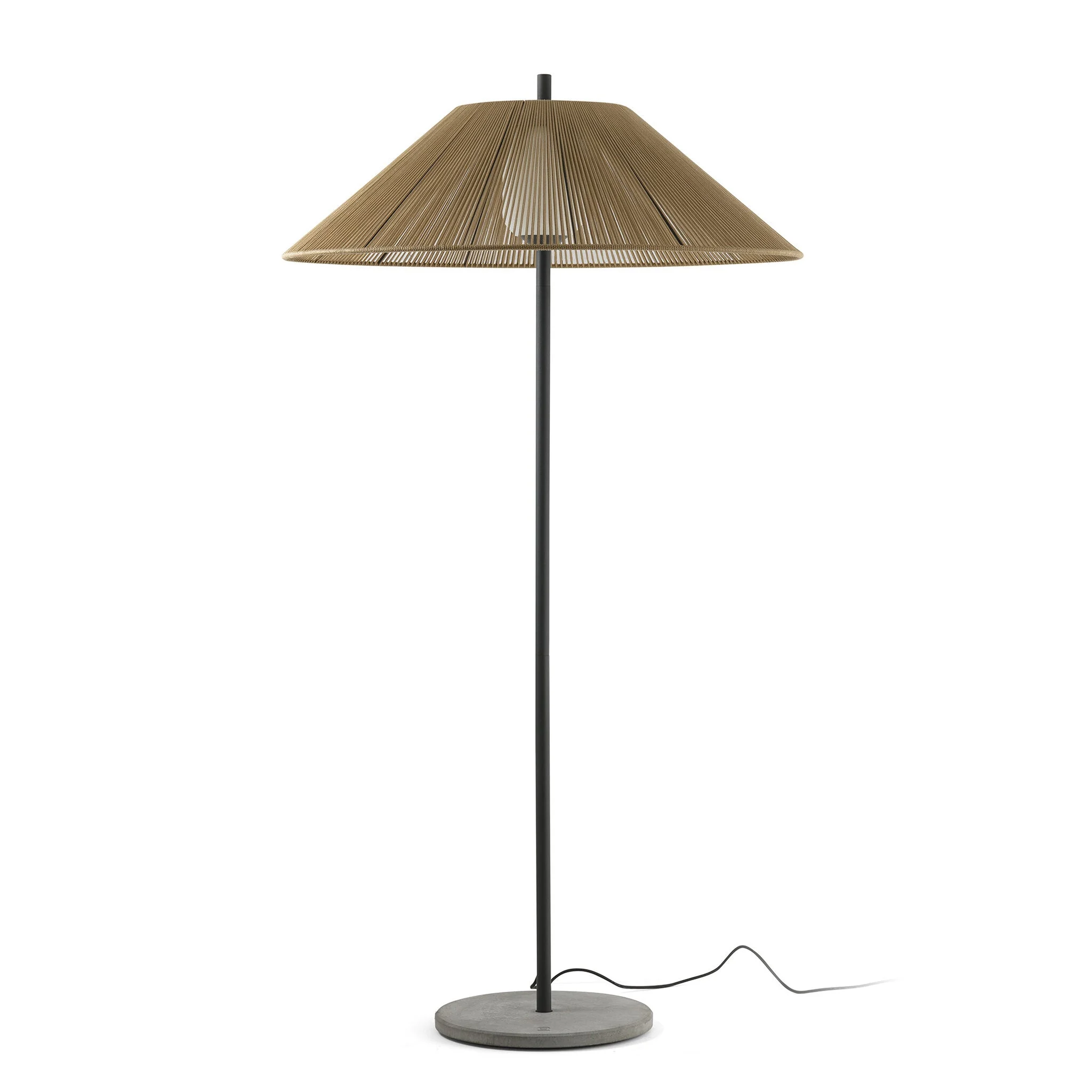 Lámpara de pie de exterior Faro Saigon 195cm E27 LED ocre IP65 opal out 71569-14