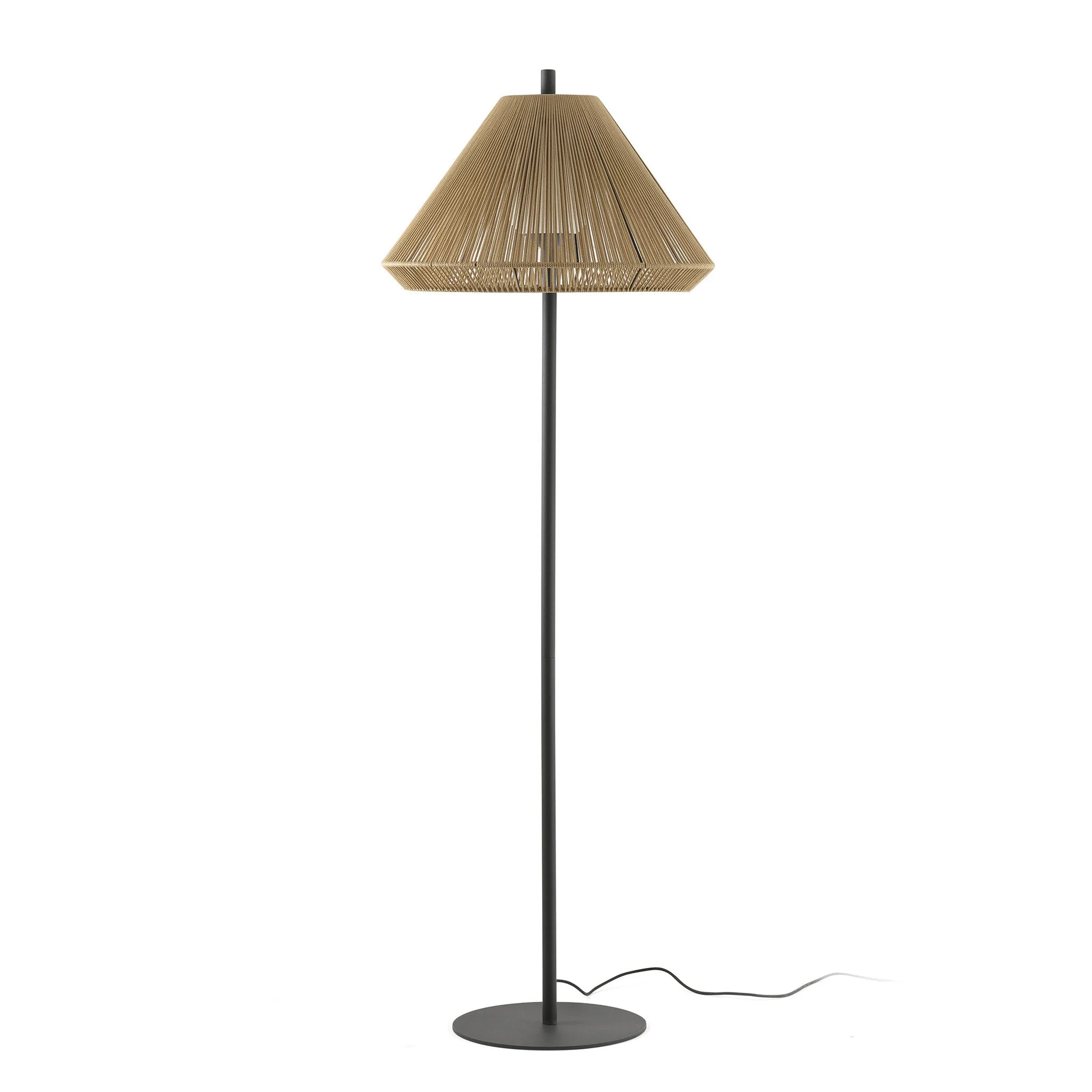 Lámpara de pie de exterior Faro Saigon 195cm E27 LED ocre IP65 opal out 71569-13