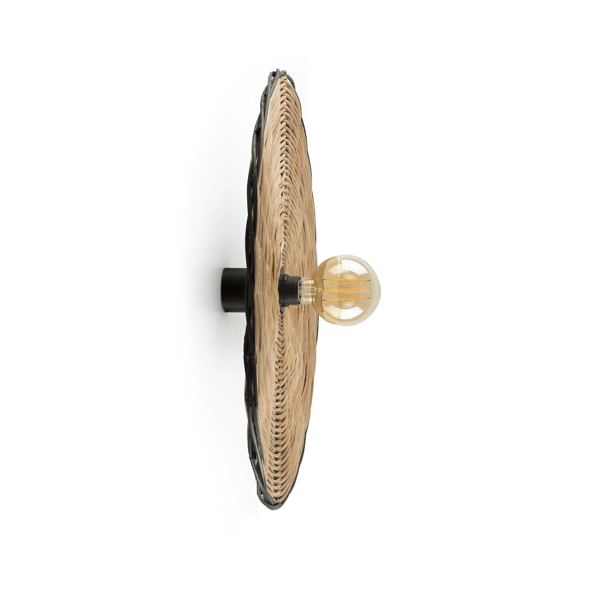 Lámpara de pared aplique Faro Costas E27 LED ratán Ø60cm 62173-69