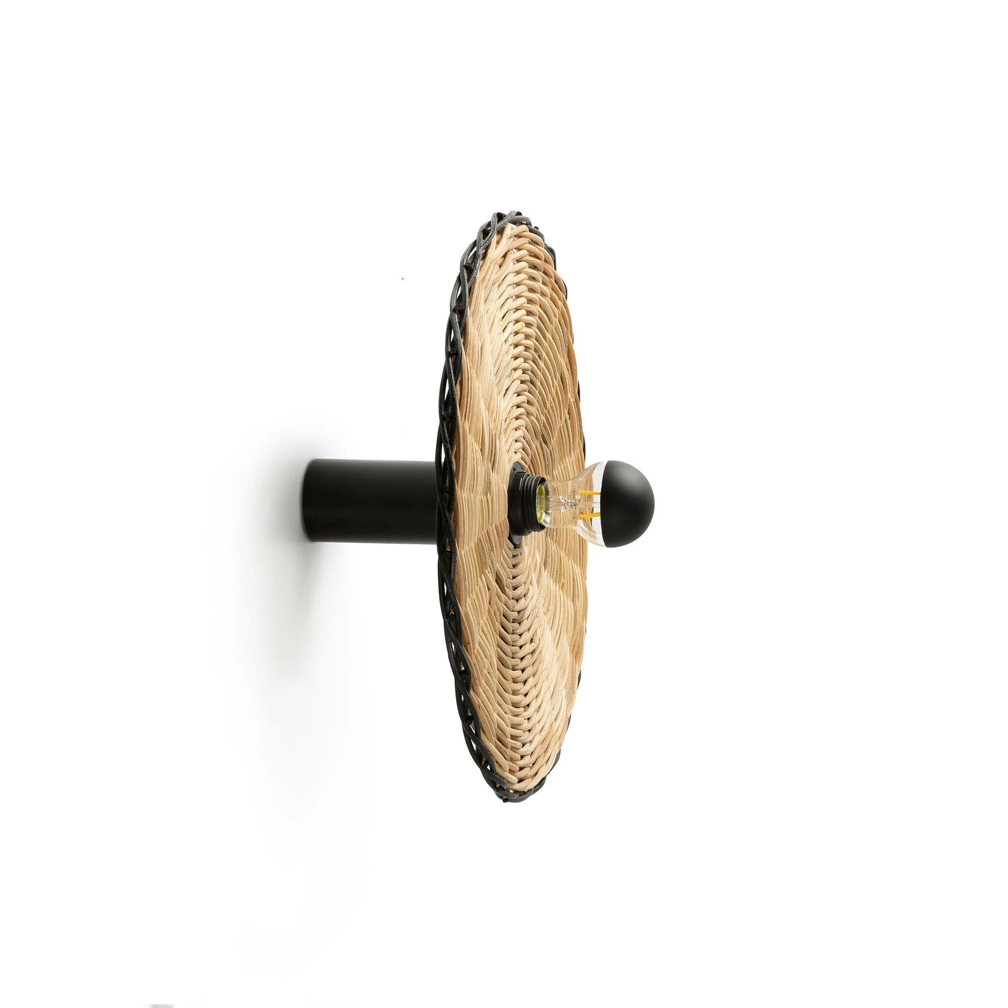 Lámpara de pared aplique Faro Costas E27 LED ratán Ø40cm 62174-78