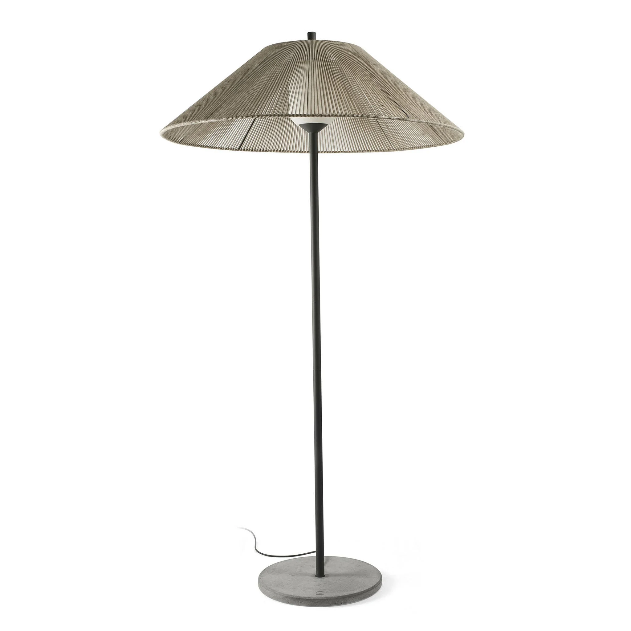 Lámpara de pie de exterior Faro Saigon 195cm E27 LED gris y beige IP65 opal out 71569-10
