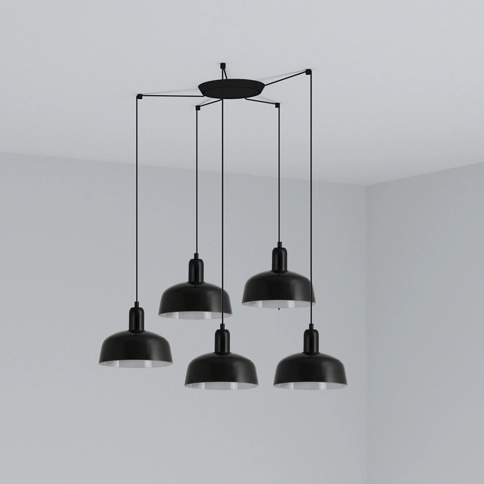 Lámpara de techo colgante Faro Tatawin 5 luces E27 LED negro 20340-117-5L
