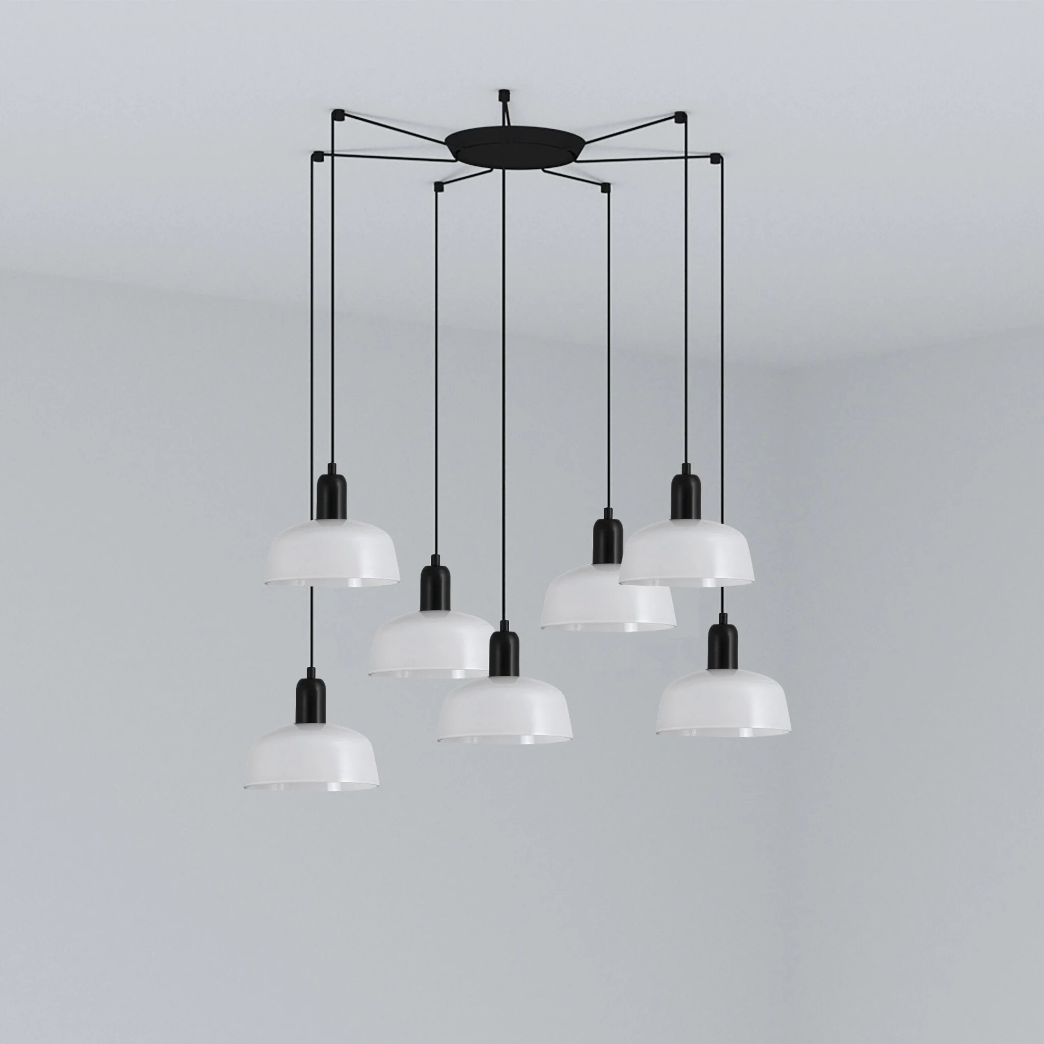 Lámpara de techo colgante Faro Tatawin 7 luces E27 LED blanco 20340-116-7L