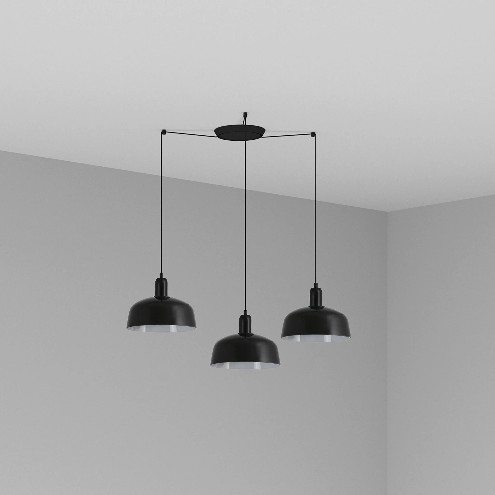 Lámpara de techo colgante Faro Tatawin 3 luces E27 LED negro 20340-120-3L