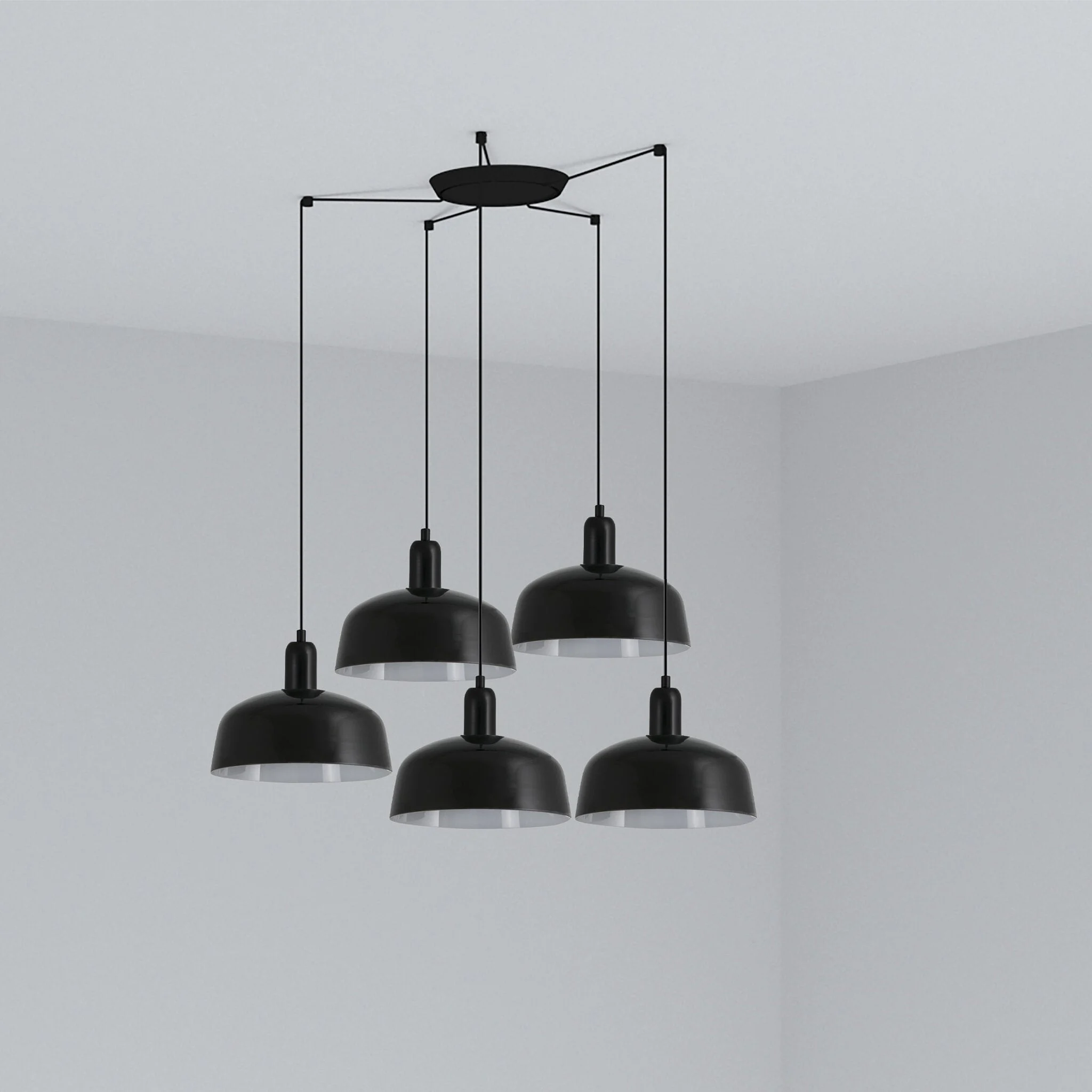 Lámpara de techo colgante Faro Tatawin 5 luces E27 LED negro 20340-120-5L