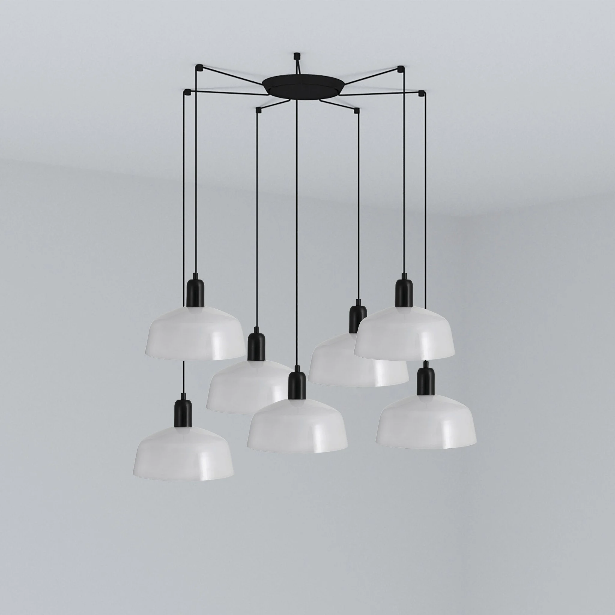 Lámpara de techo colgante Faro Tatawin 7 luces E27 LED blanco 20340-119-7L