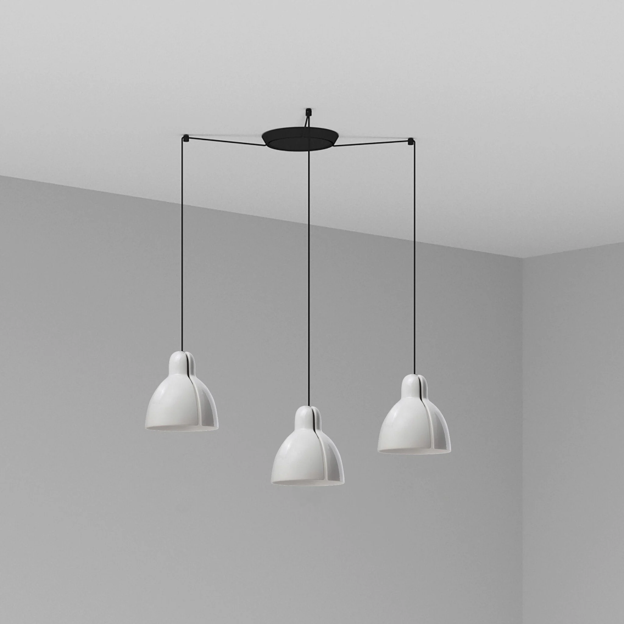 Lámpara de techo colgante Faro Venice 3 luces E27 LED blanco brillo 64255-111-3L
