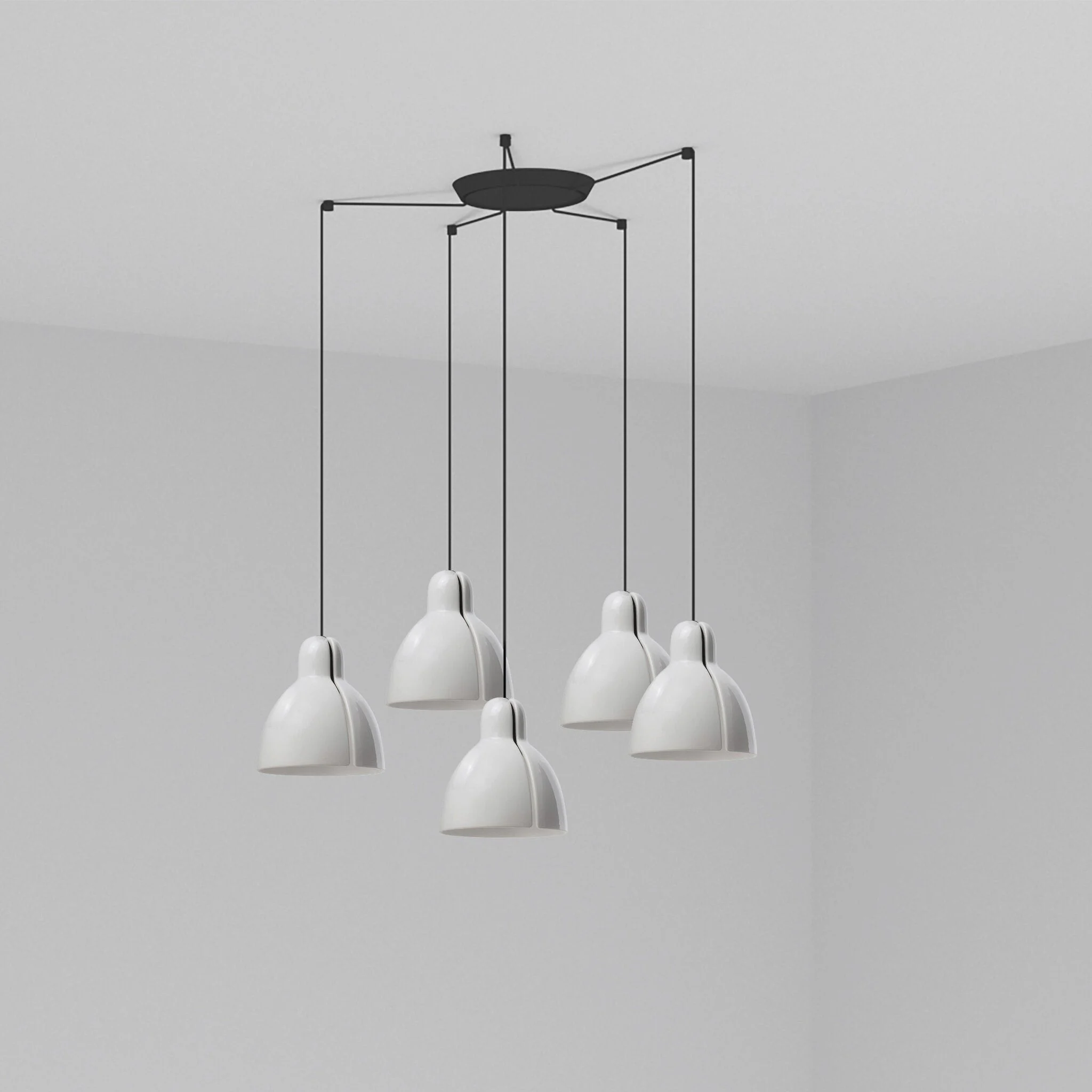 Lámpara de techo colgante Faro Venice 5 luces E27 LED blanco brillo 64255-111-5L
