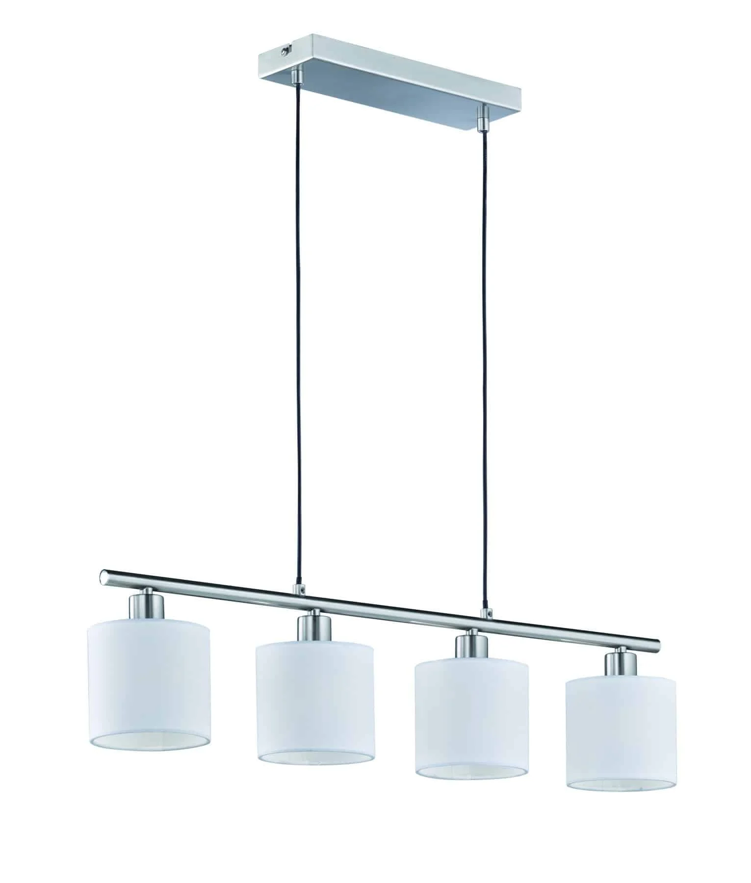 Lámpara de techo colgante Trio Tommy 4 luces níquel mate 150cm R
