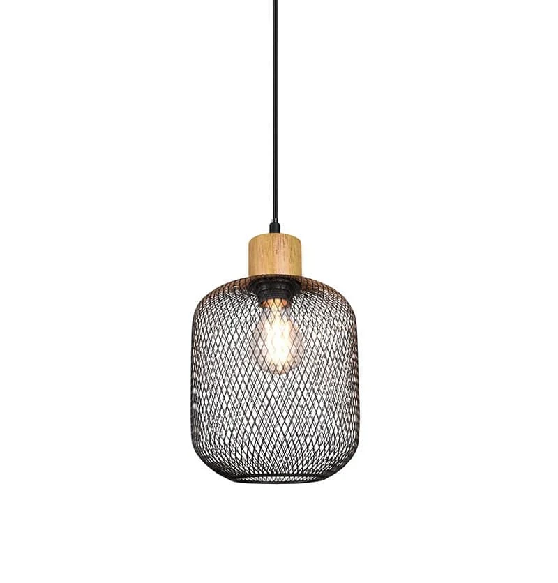 Lámpara de techo colgante Trio Calimero negro mate 150cm R