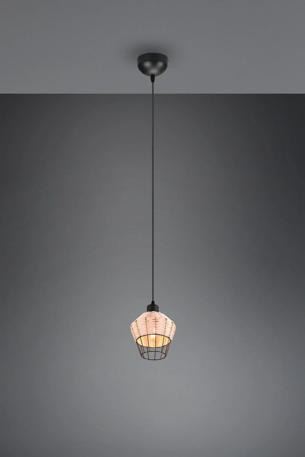 Trio Borka Lámpara de techo colgante malla de rattan acabado natural R31261036