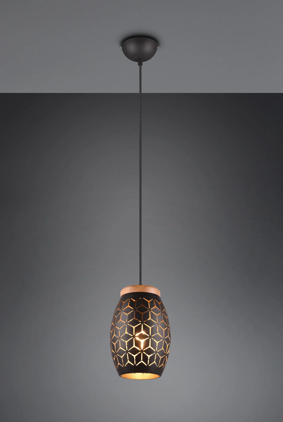 Lámpara de techo colgante Trio Bidar negro y dorado 150cm R31571080