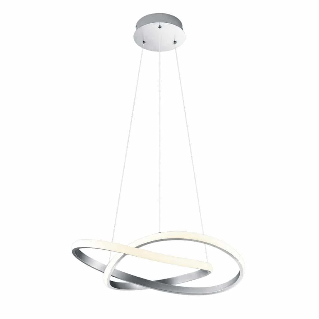 Lámpara de techo colgante Trio Course LED níquel mate 3000K regulable 150cm R