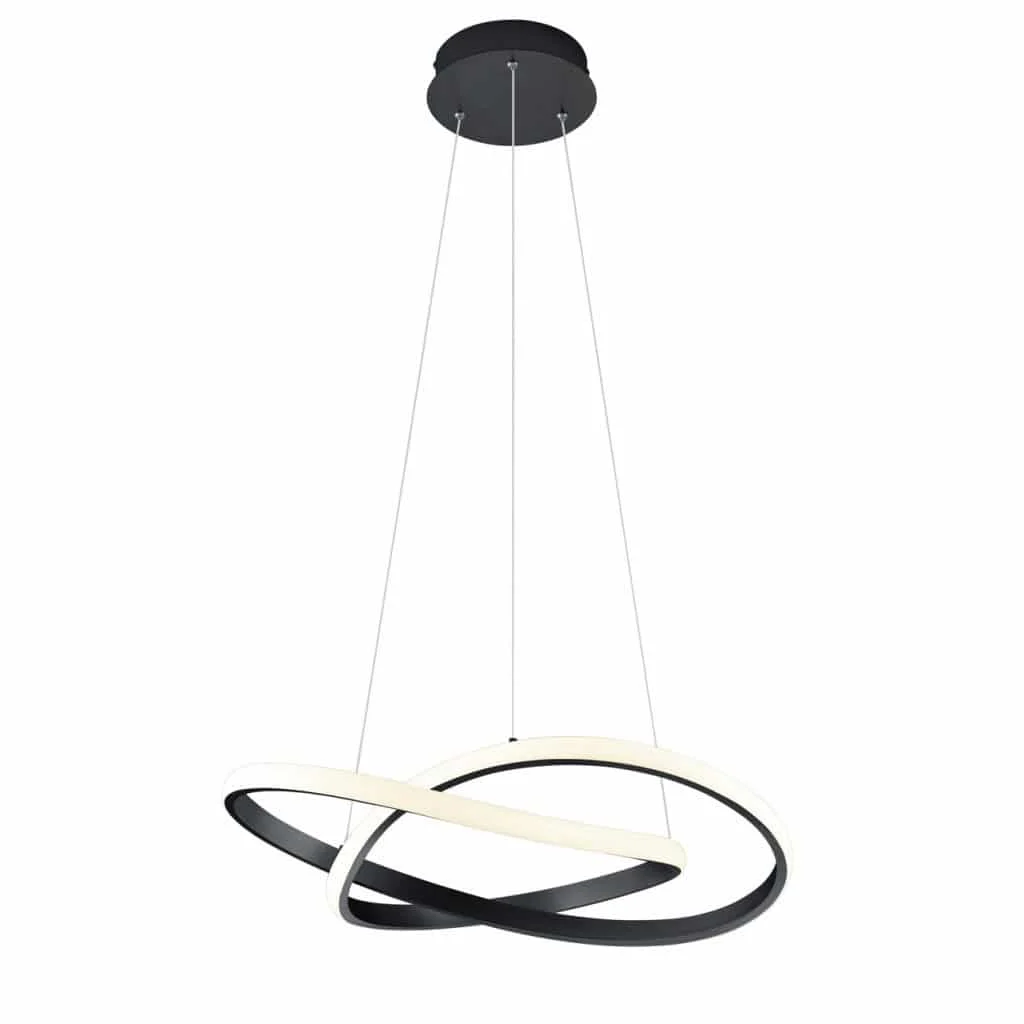 Lámpara de techo colgante Trio Course LED negro mate 3000K regulable 150cm R