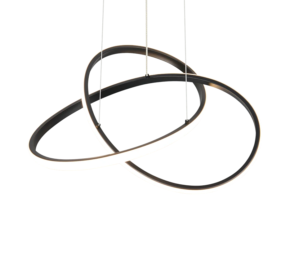 Lámpara de techo colgante Trio Mansa LED negro mate 3000K 150cm R33111132