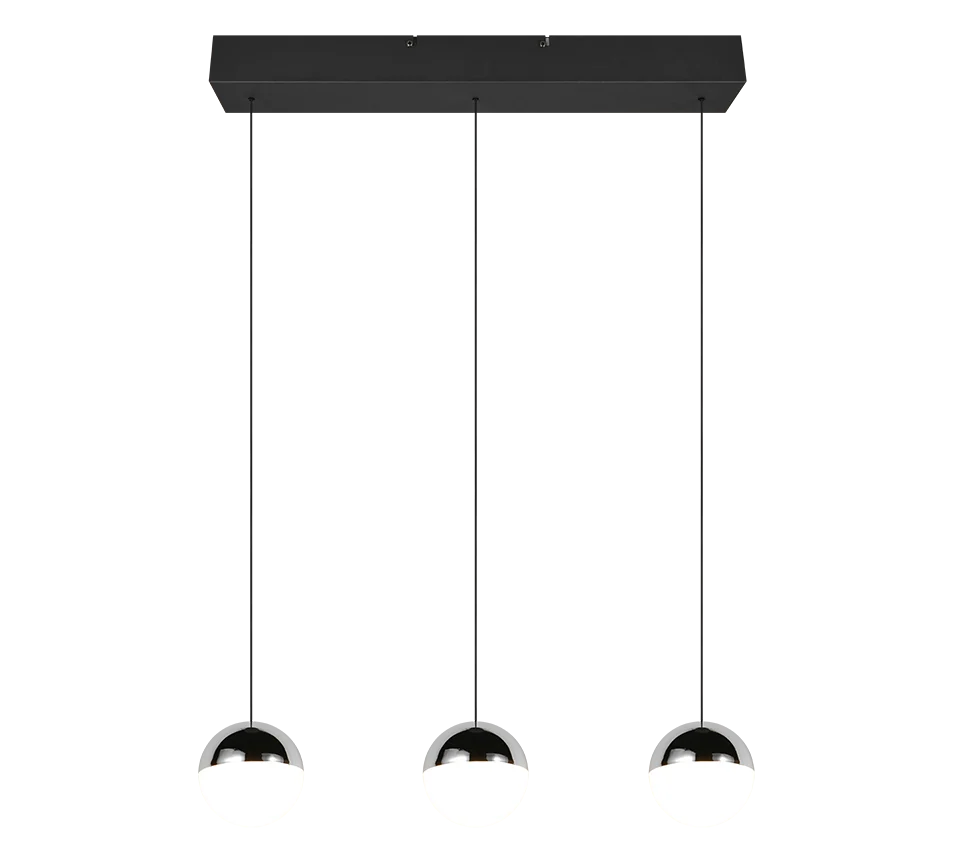 Lámpara de techo colgante Trio Senta LED cromo 4000K 150cm R33553106