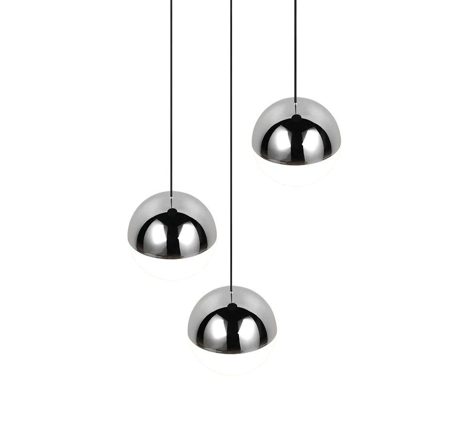 Lámpara de techo colgante Trio Senta LED cromo 4000K 150cm R33553306