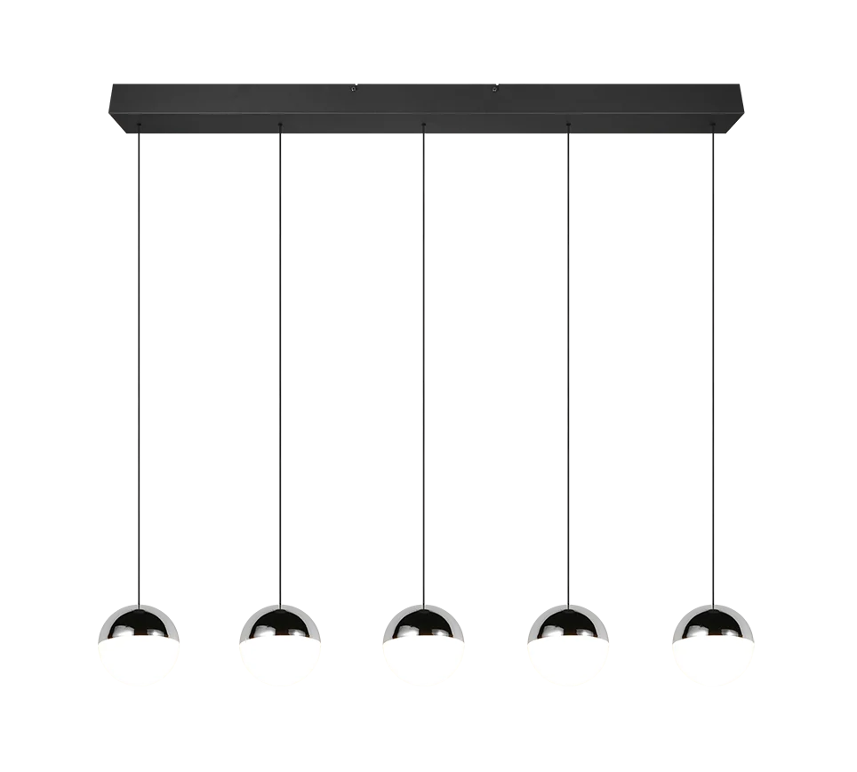 Lámpara de techo colgante Trio Senta LED cromo 4000K 150cm R33555106