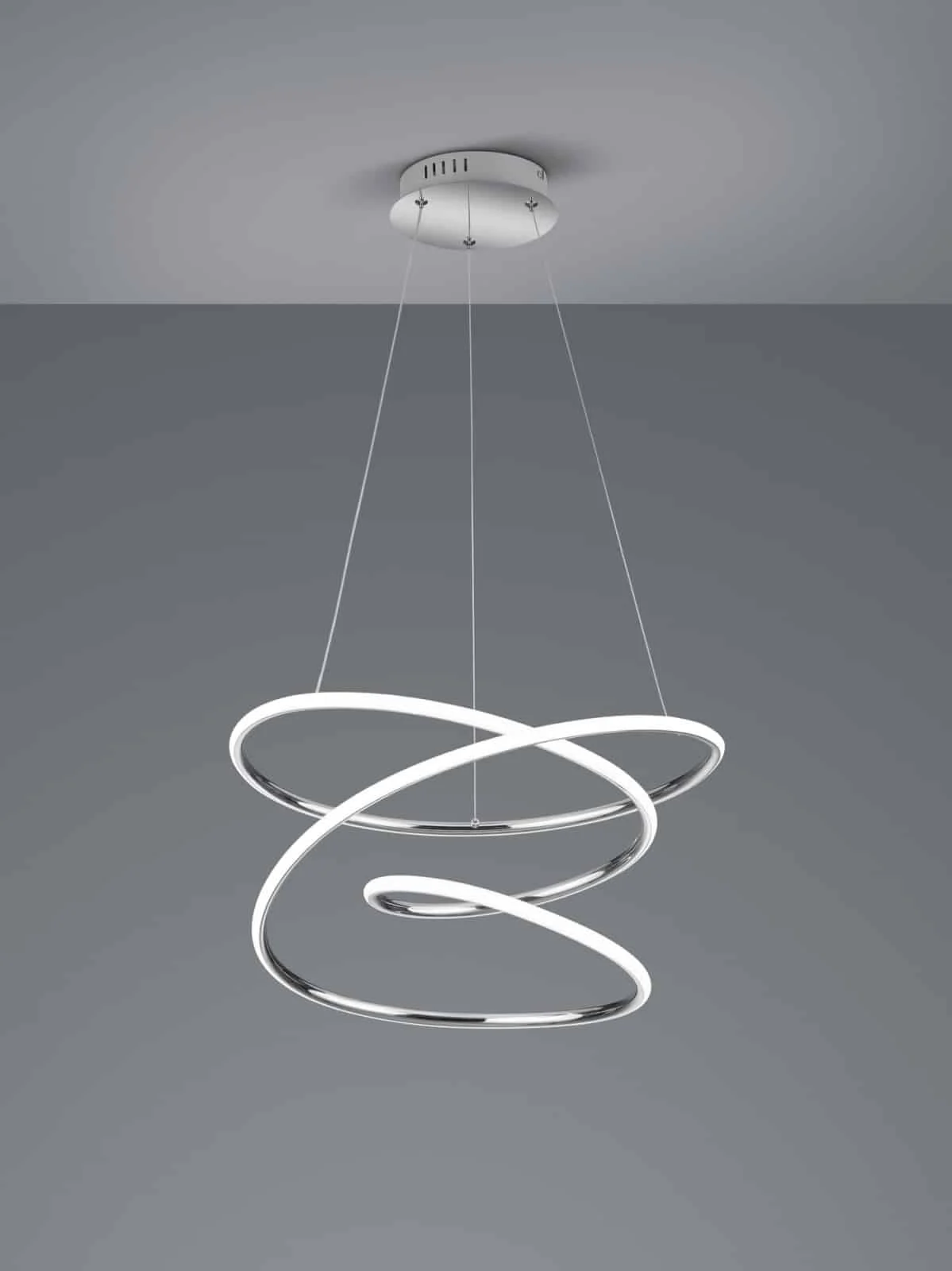 Lámpara de techo colgante Trio Bologna LED cromo 4000K regulable 150cm R