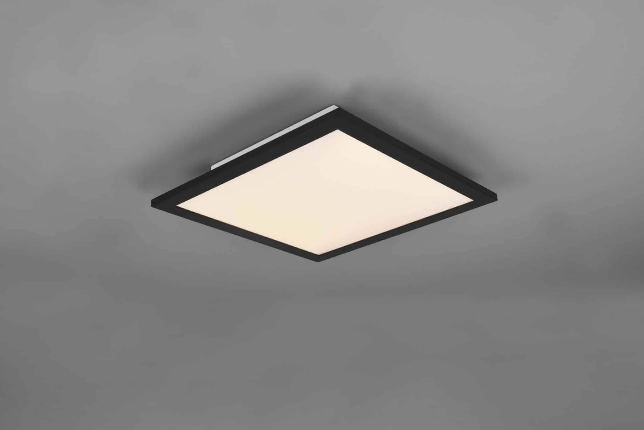 Plafón de techo Trio Alpha LED negro mate 3000K 29,5cm R