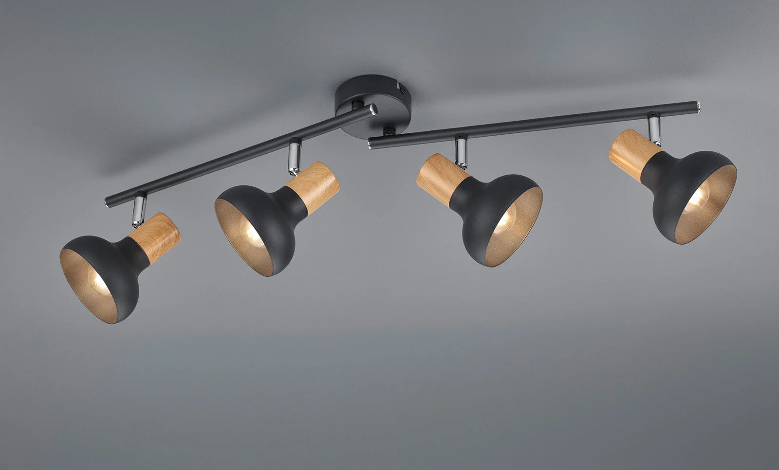 Foco Trio Latika 4 luces negro mate 71cm R81524032