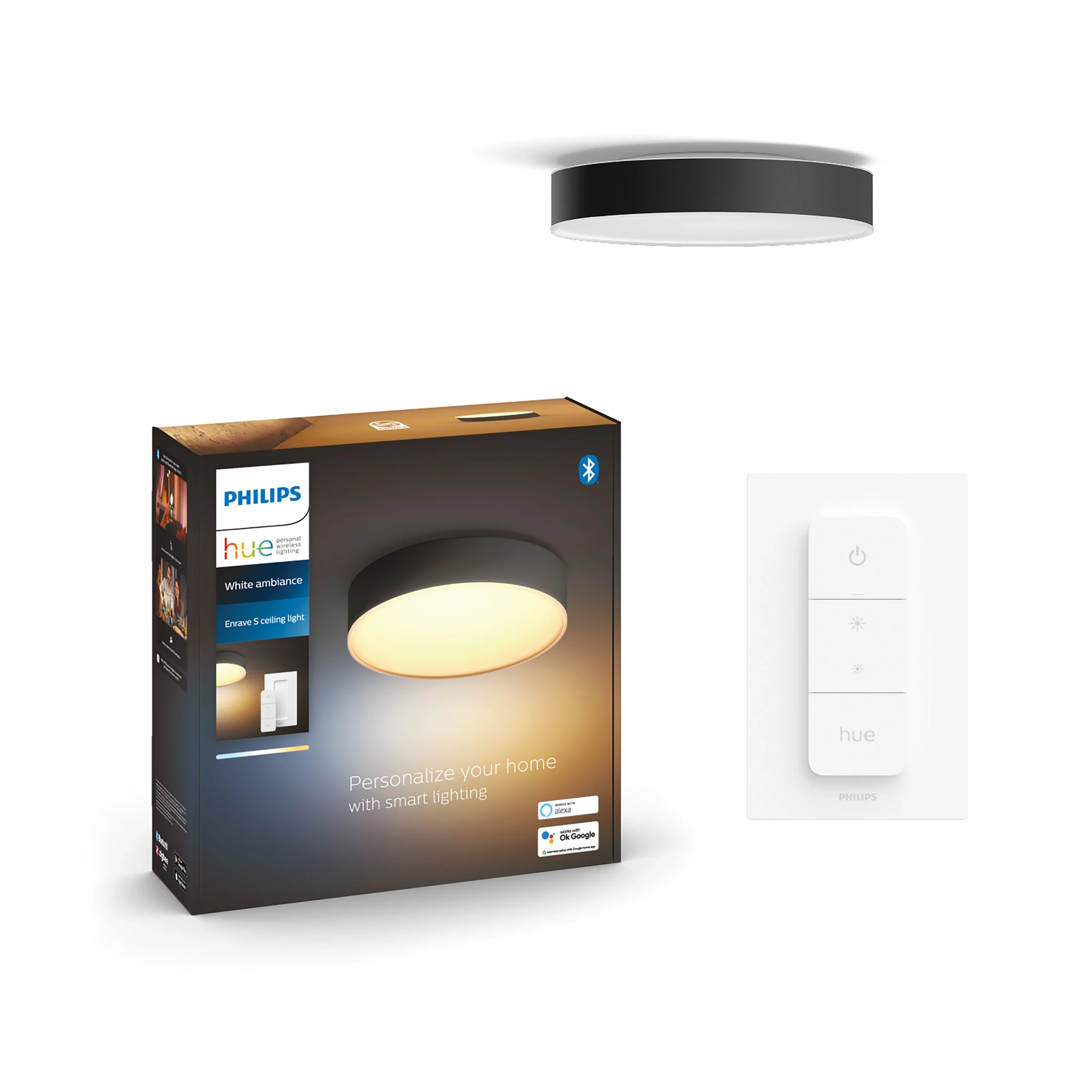 Philips Hue Plafón Enrave negro White Ambiance 34W 4116030P6 4300lm