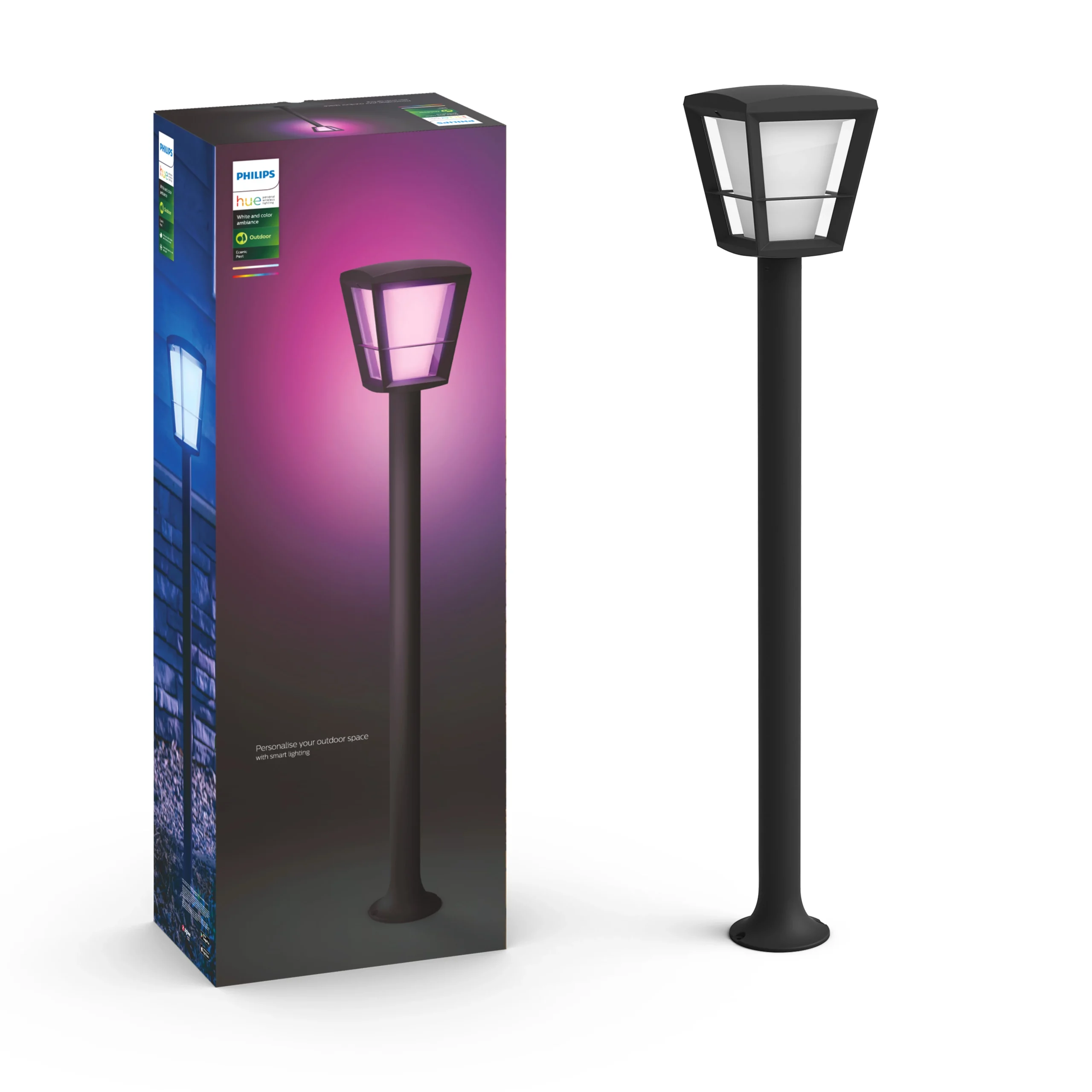 Philips Hue White and Color Ambiance Sobremesa Econic negro RGBW 15W IP44 1744230P7 1140lm