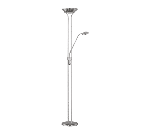 Lámpara de pie Trio Spock LED níquel mate 3000K regulable 180cm R