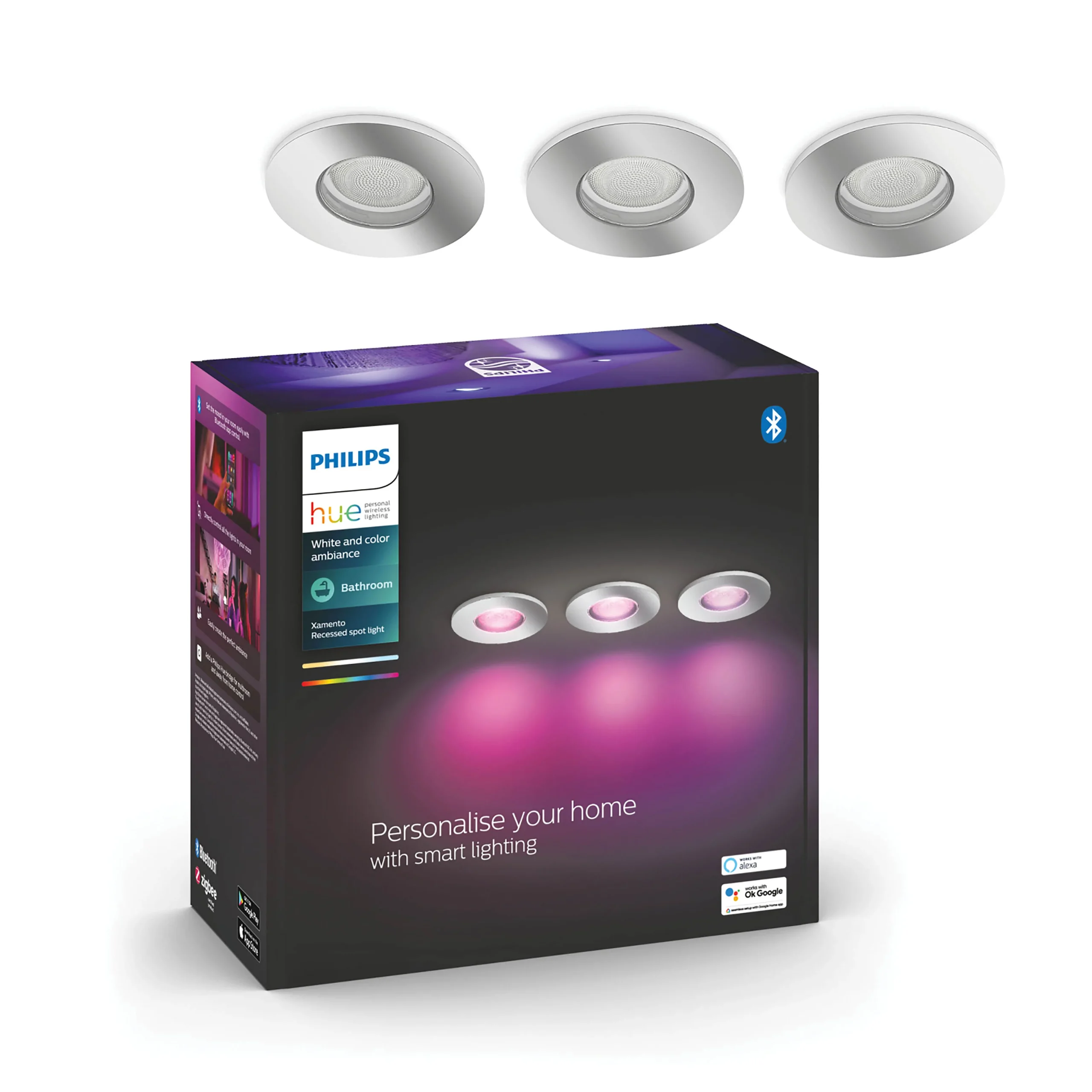 Philips Hue White and Color Ambiance Empotrable Xamento plata RGBW 6W IP44 871951435539200 (3