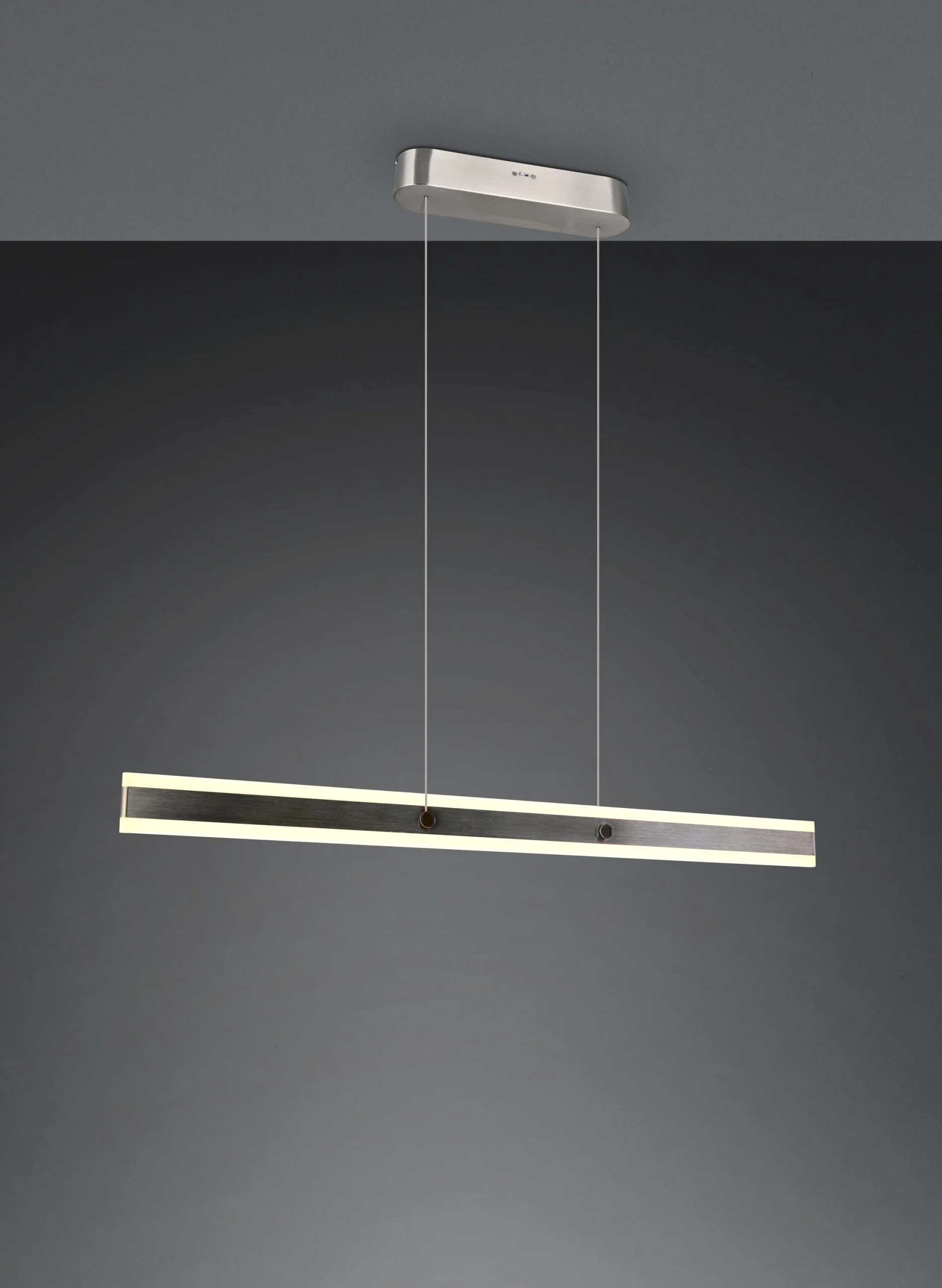 Lámpara colgante Trio Arcola níquel mate 115x150cm 2300+3000+4000K 36W 331210107