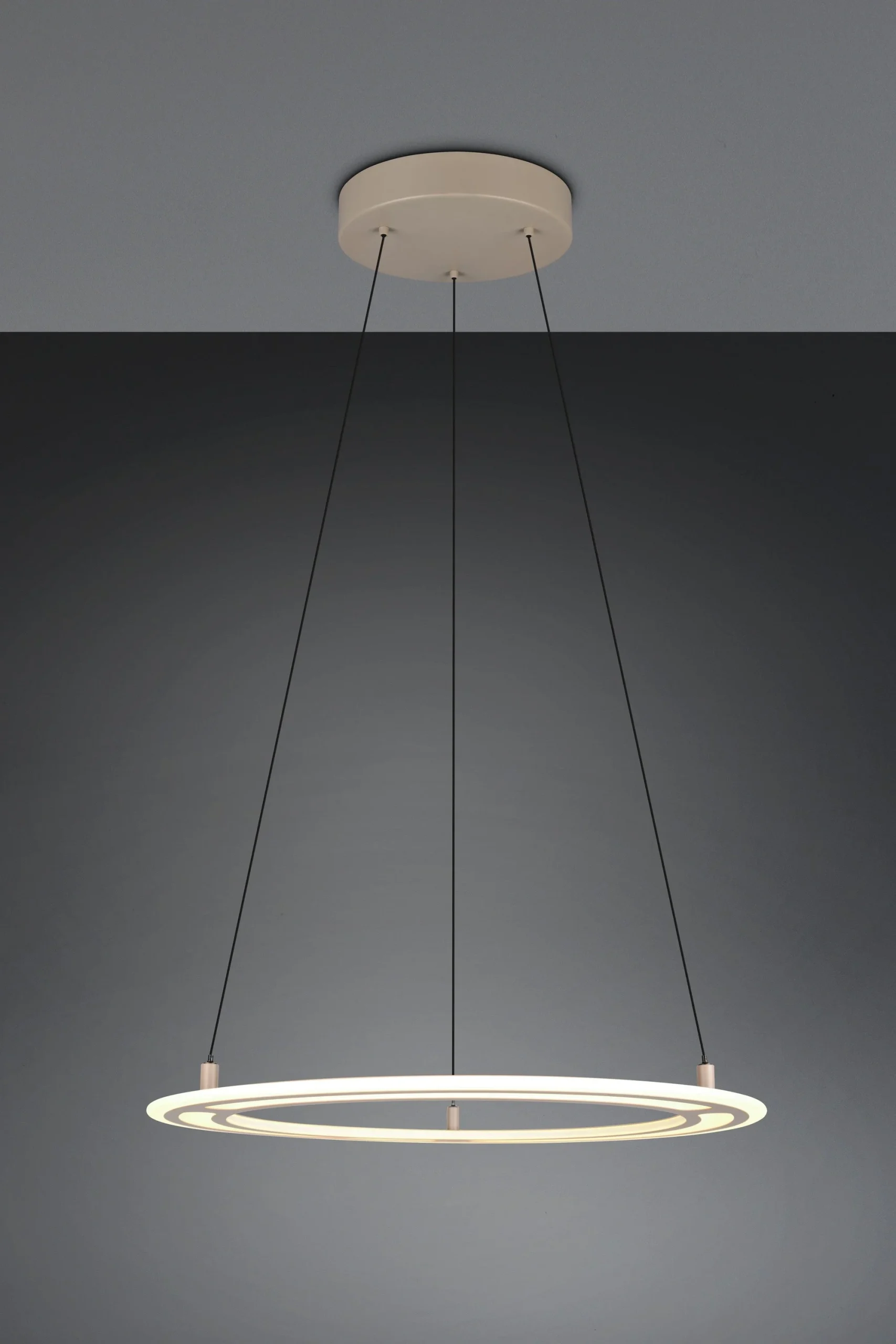 Lámpara colgante Trio Cromer antracita Ø72,5cm 2700-6500K regulable 21W 332910143